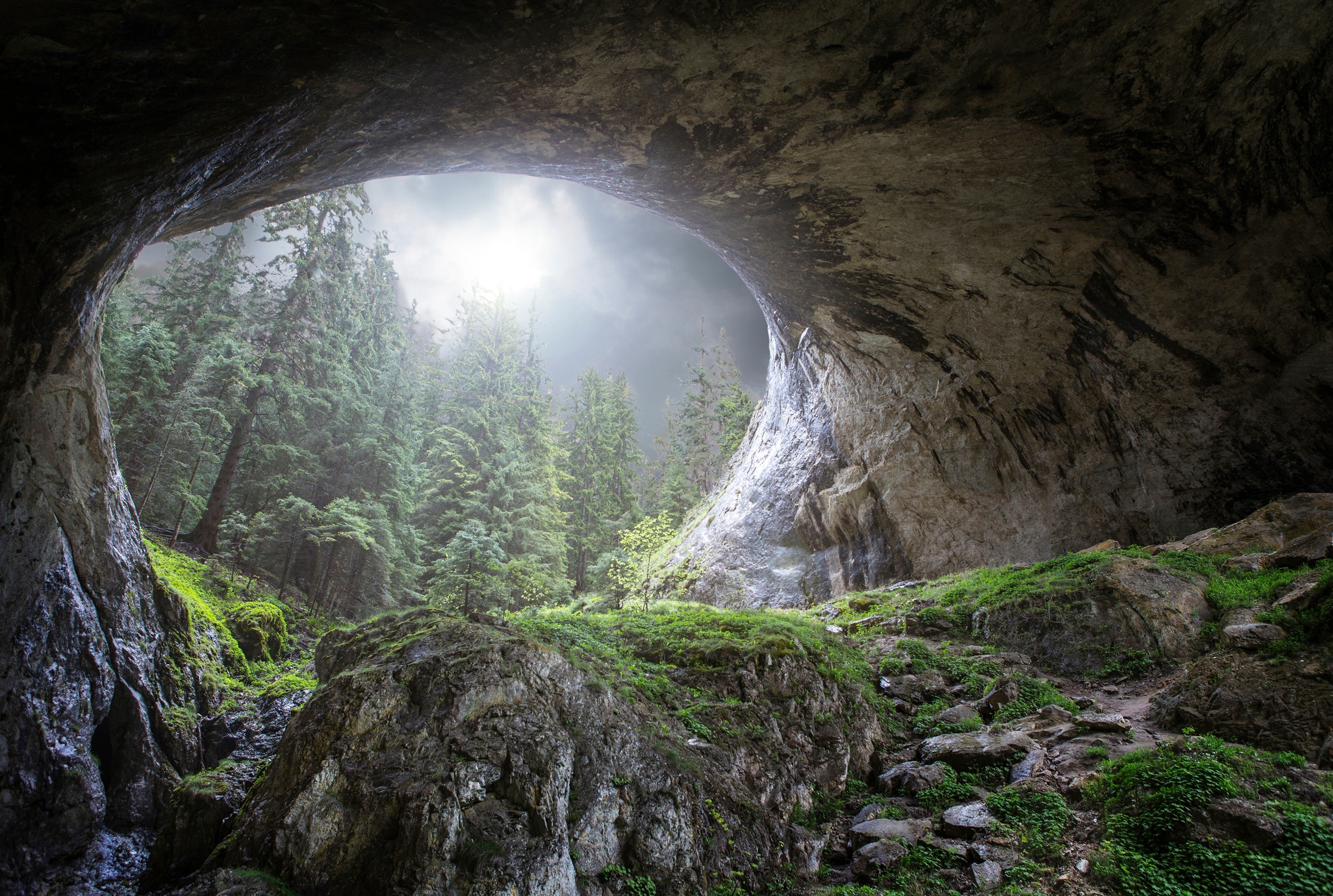 Papermoon Fototapete »Photo-Art ESMEE PREXUS, HÖHLE ZUM HIMMEL« günstig online kaufen