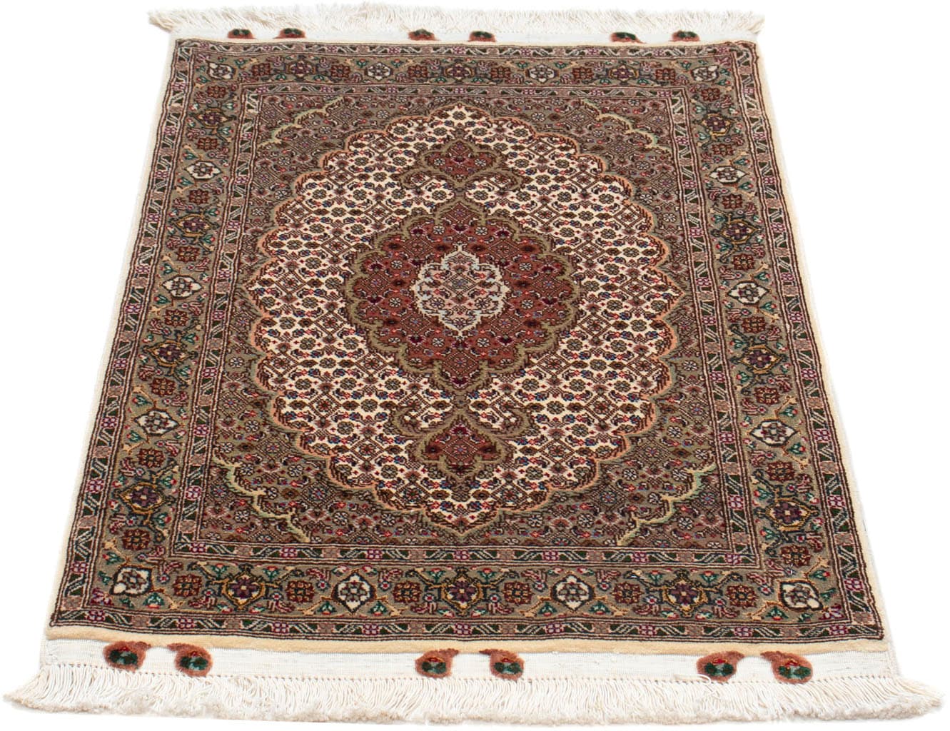 morgenland Wollteppich »Täbriz - 50 Raj Blumenmuster Blu scuro 90 x 60 cm«, günstig online kaufen