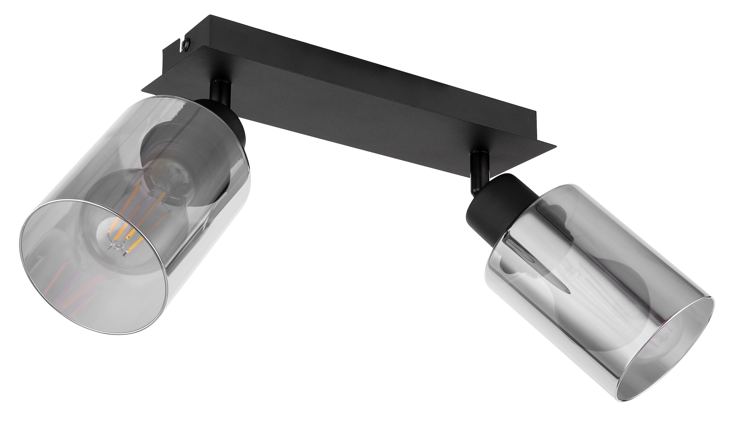 GLOBO LIGHTING Deckenstrahler »HADERA«, Leuchtmittel E27 | ohne Leuchtmittel, Strahler/Glas rauchfarben/Wohnzimmer/Flur/LxBxH: 270x90x215mm