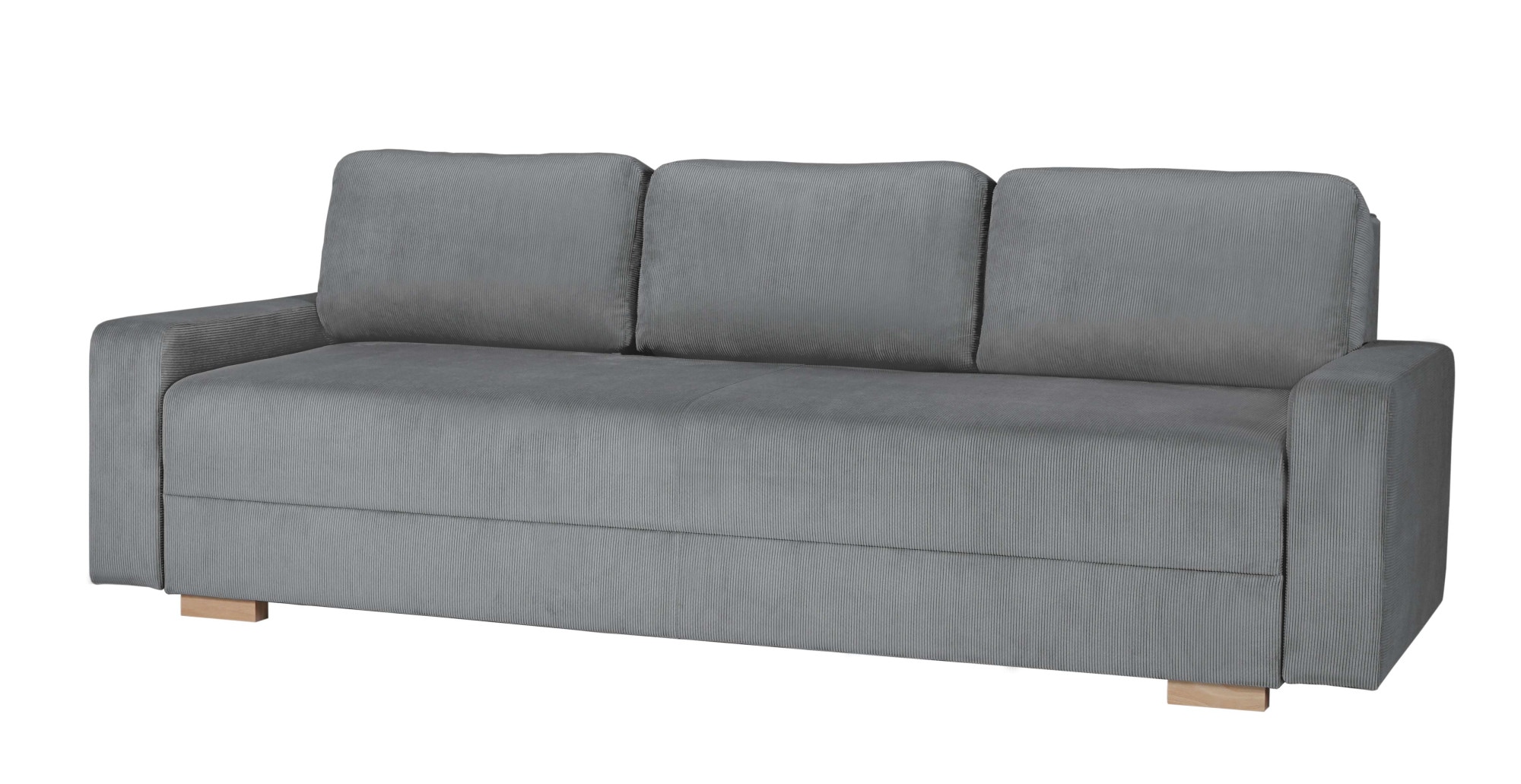 INOSIGN 3-Sitzer »SHERIDIAN Schlafsofa mit Bettkasten, in Feincord & Velvet«, mit Wellenunterfederung, moderne Bezüge, B/H/T 225/94/80