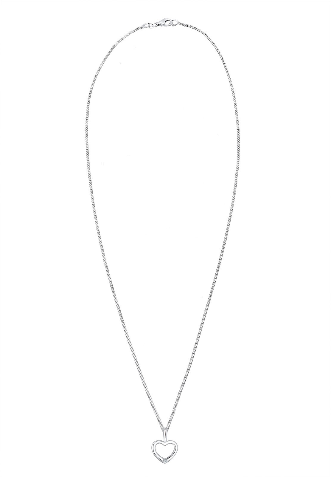 Elli DIAMONDS Collierkettchen »Herz Filigran Diamant (0.015 ct.) 925 Silber«