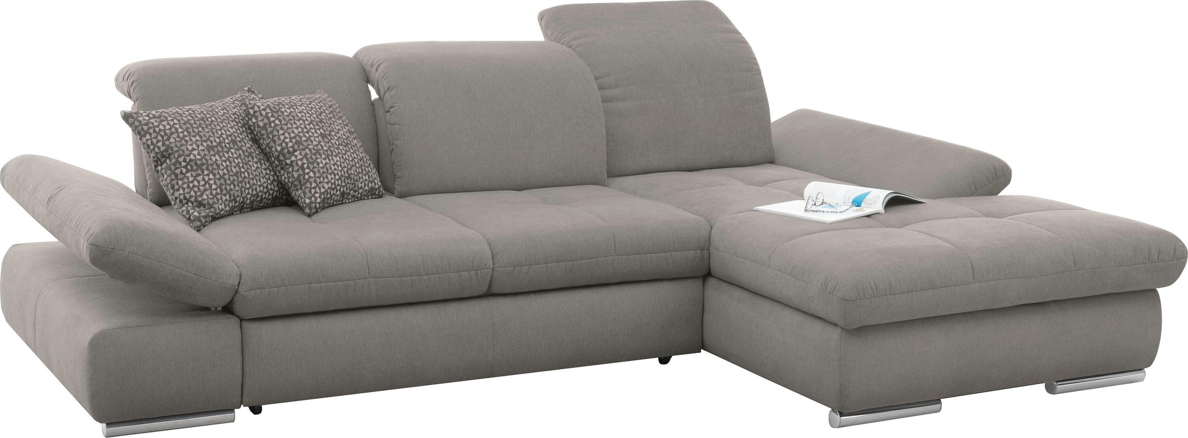 set one by Musterring Ecksofa »SO4100 V«, mit verstellbaren Kopfteilen, wahlweise mit Funktionen, Cord-Bezug