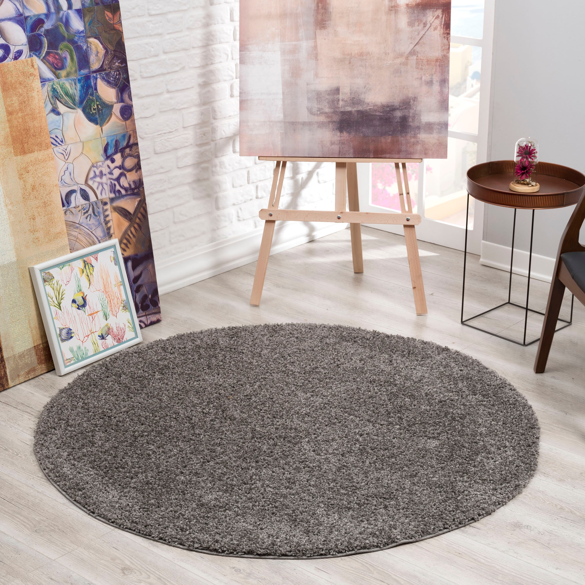 Sanat Hochflor-Teppich »LOCA«, rund, 30 mm Höhe, Wohnzimmer, Langflor, Shaggy, Schlafzimmer
