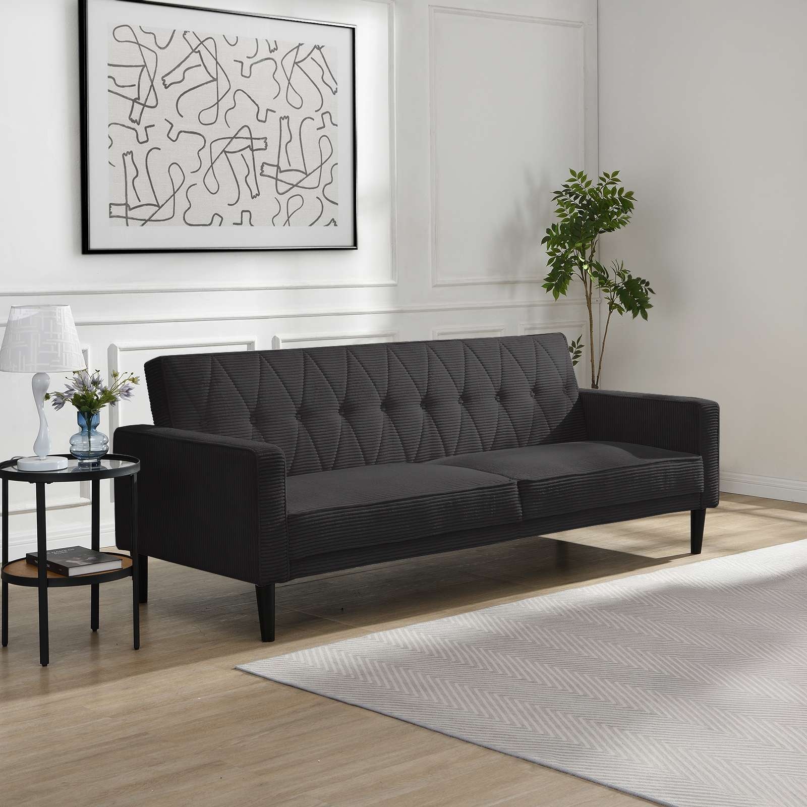 Dorel Home 3-Sitzer »Avon«, Schlafsofa 213cm, Bettfunktion (110/190cm), trendiger Cord o. Webstoff