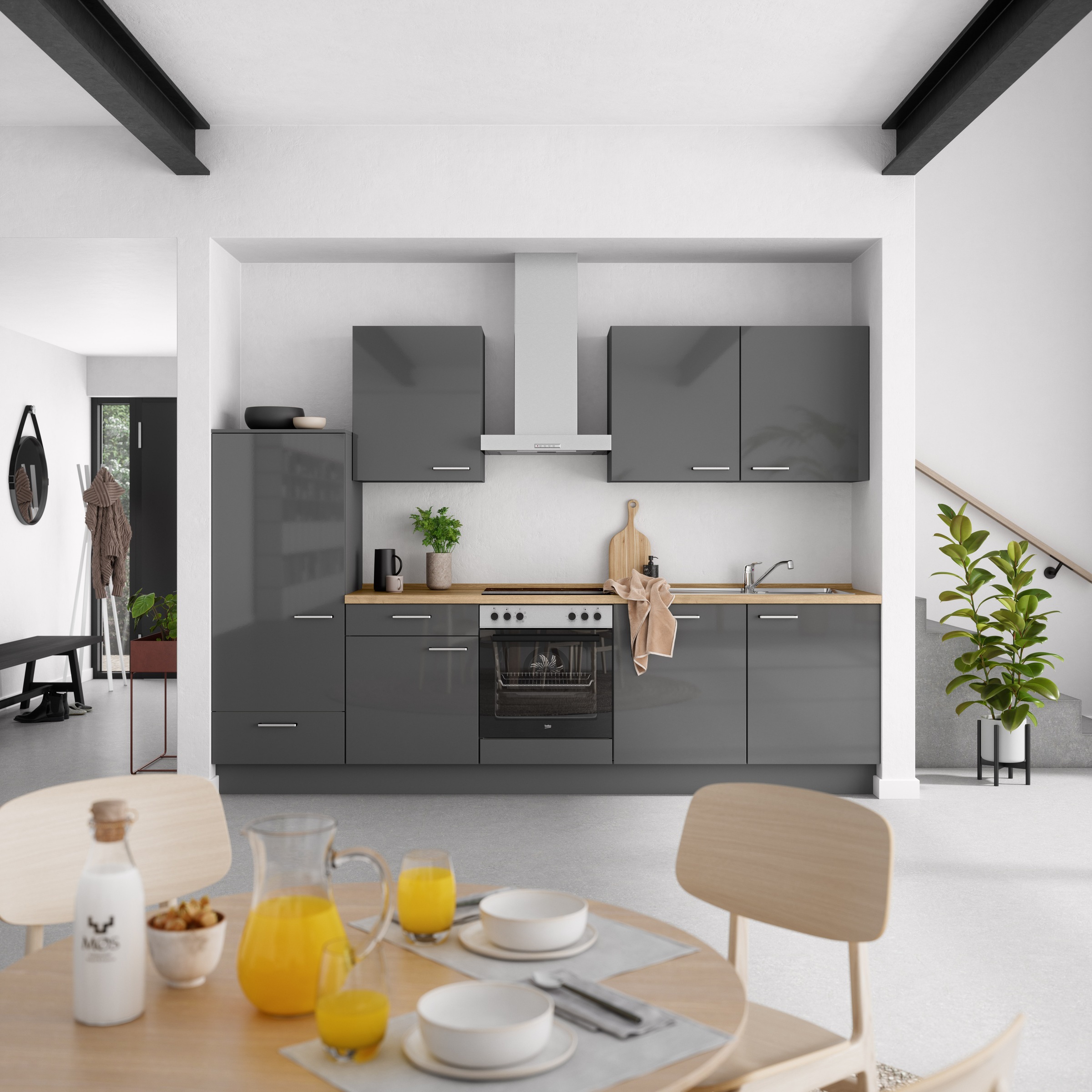 nobilia® Küchenzeile »"Flash I"«, vormontiert, Ausrichtung wählbar, Breite 300 cm, wahlw. mit E-Geräten