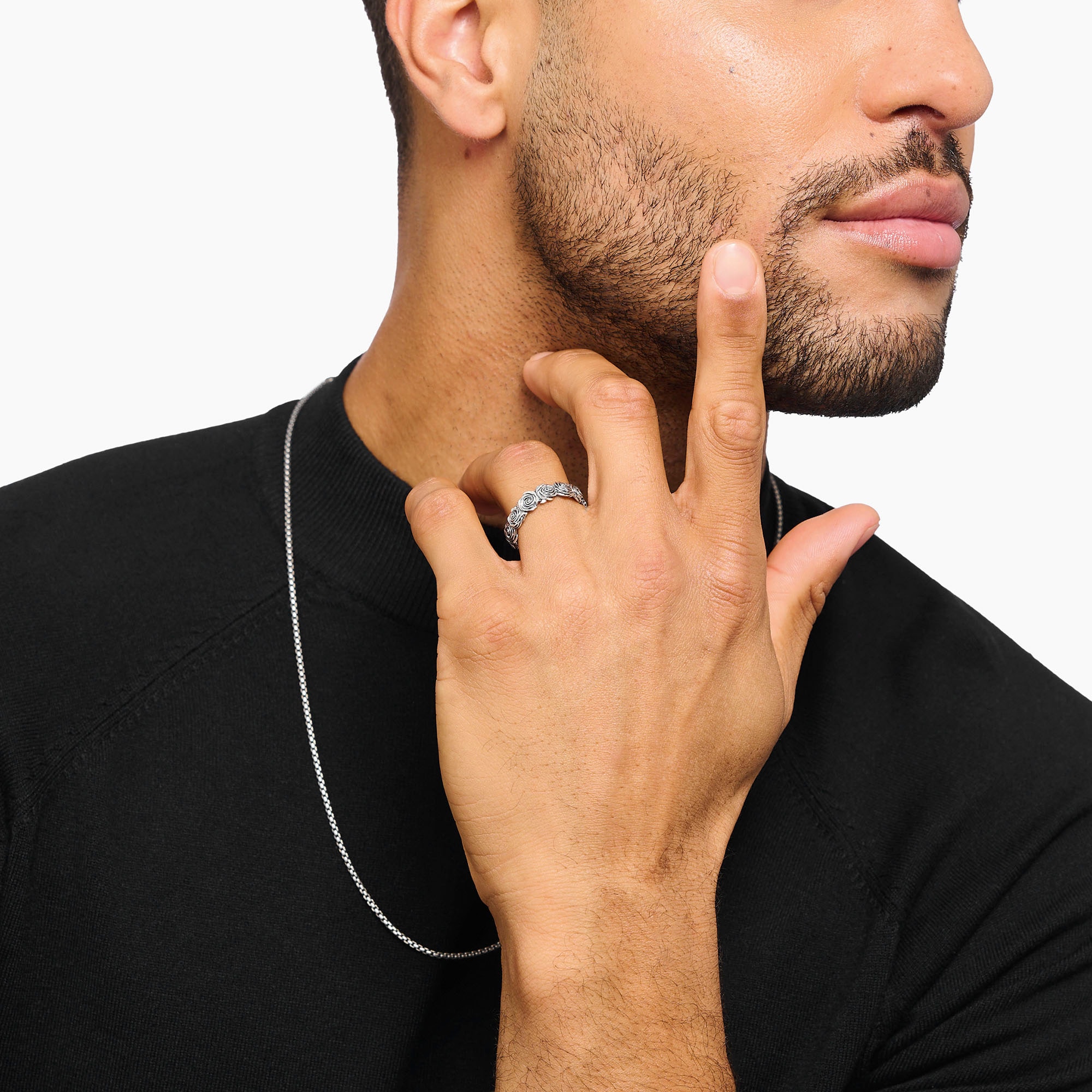 THOMAS SABO Fingerring »Ring Midnight Rose, TR2488-637-21-54-66«
