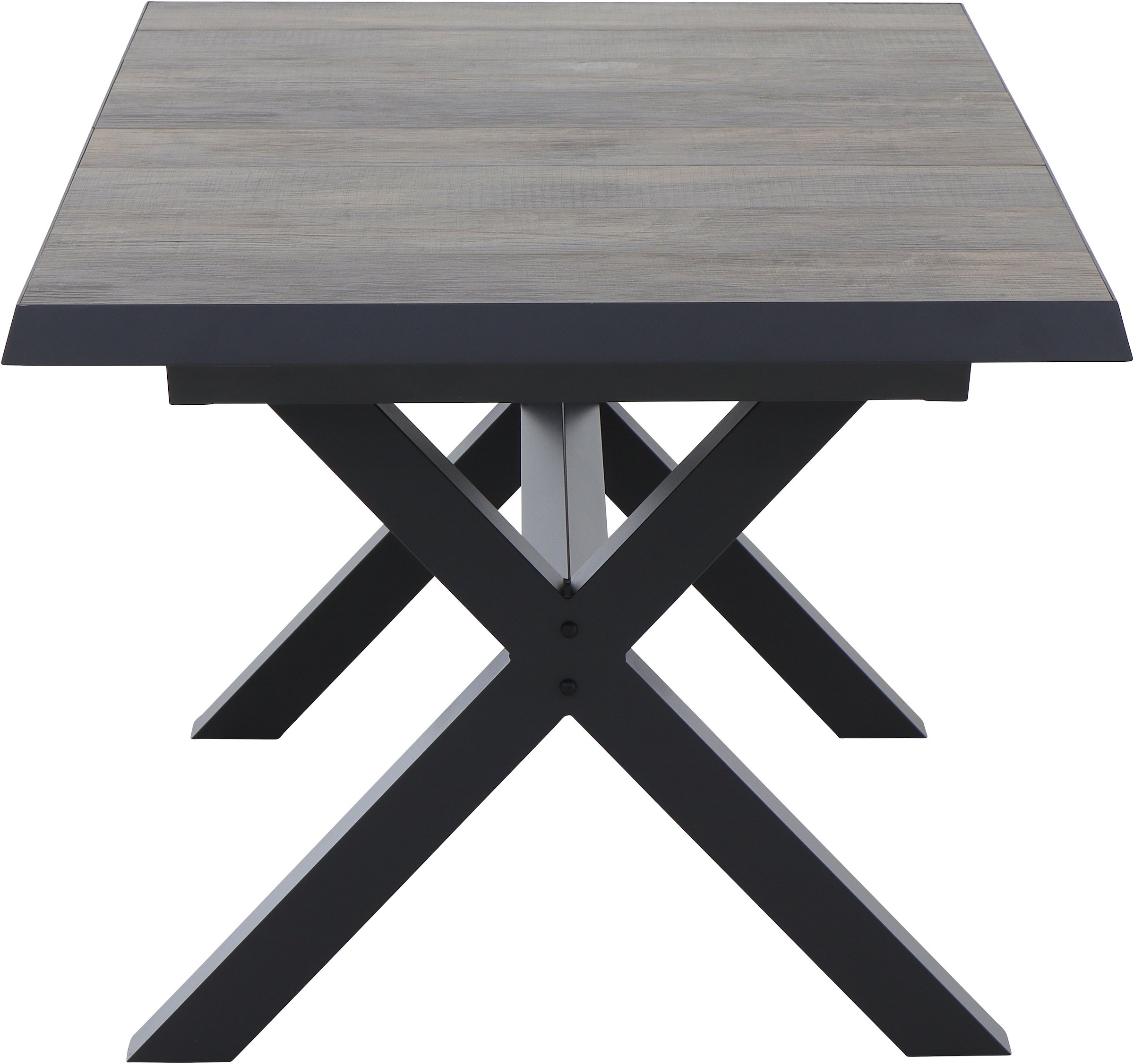 Siena Garden Gartentisch »SINCRO Ausziehtisch 160/200x90cm matt anthrazit« Aluminiumgestell matt anthrazit, Tischplatte aus Keramik, washed grey