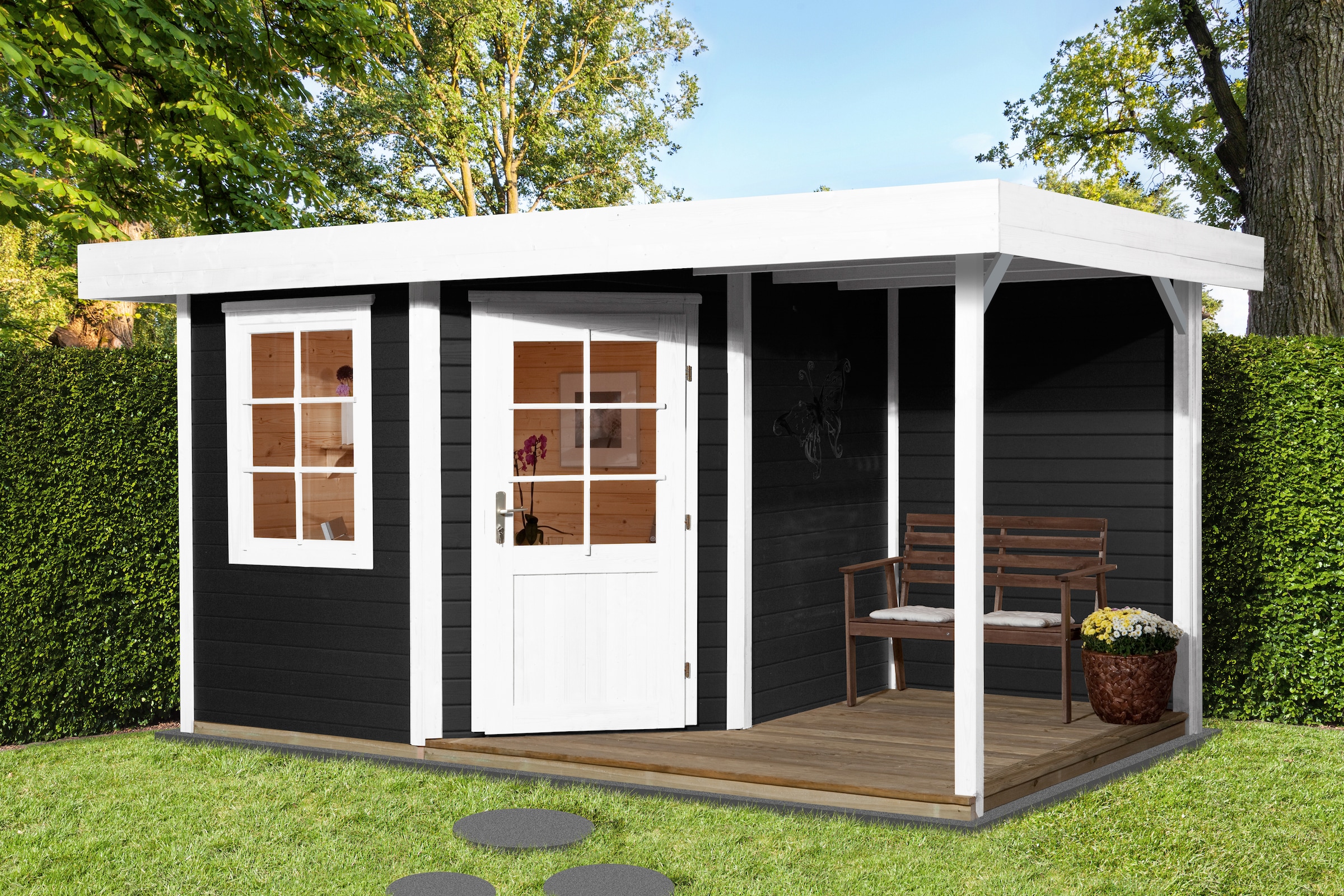 weka Gartenhaus »Designhaus 213A Gr.1«, (Set)