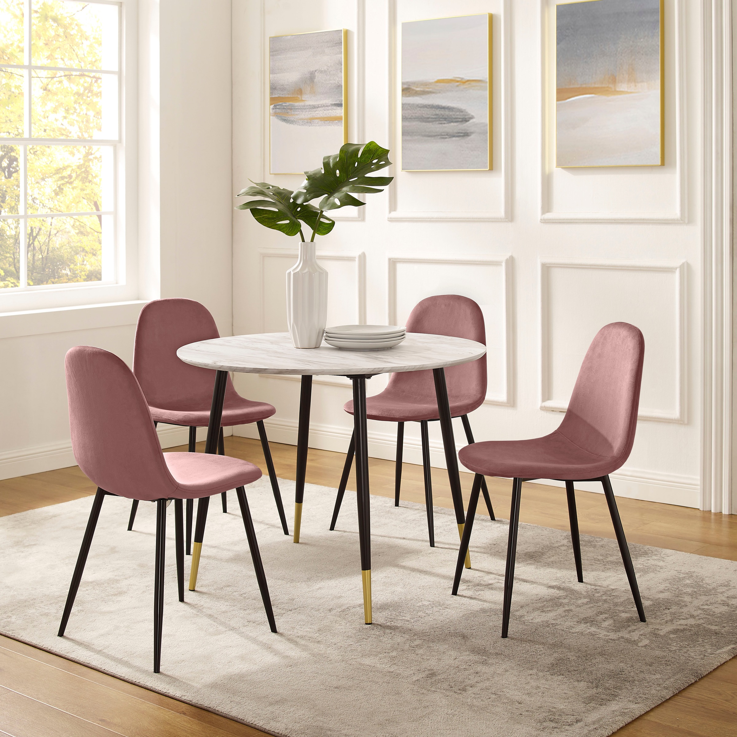 Leonique Essgruppe »Eadwine, TOPSELLER! Sitzgruppe Esstisch plus 4 Esszimme günstig online kaufen