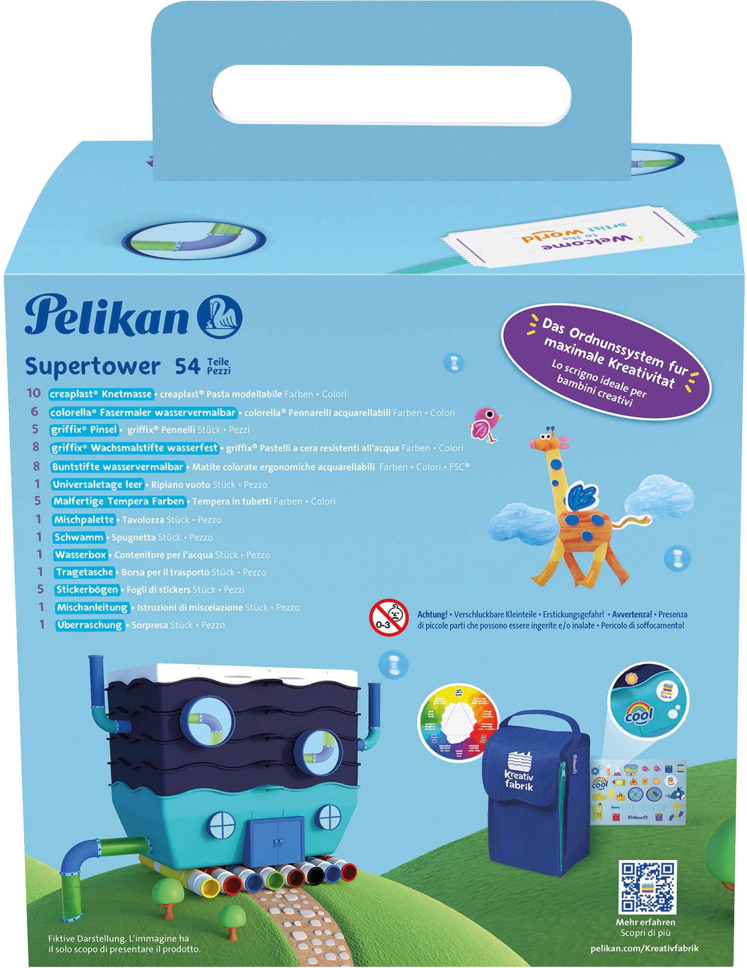 Pelikan Kreativset »Kreativfabrik - Supertower«, Inklusive Tragetasche, Made in Germany
