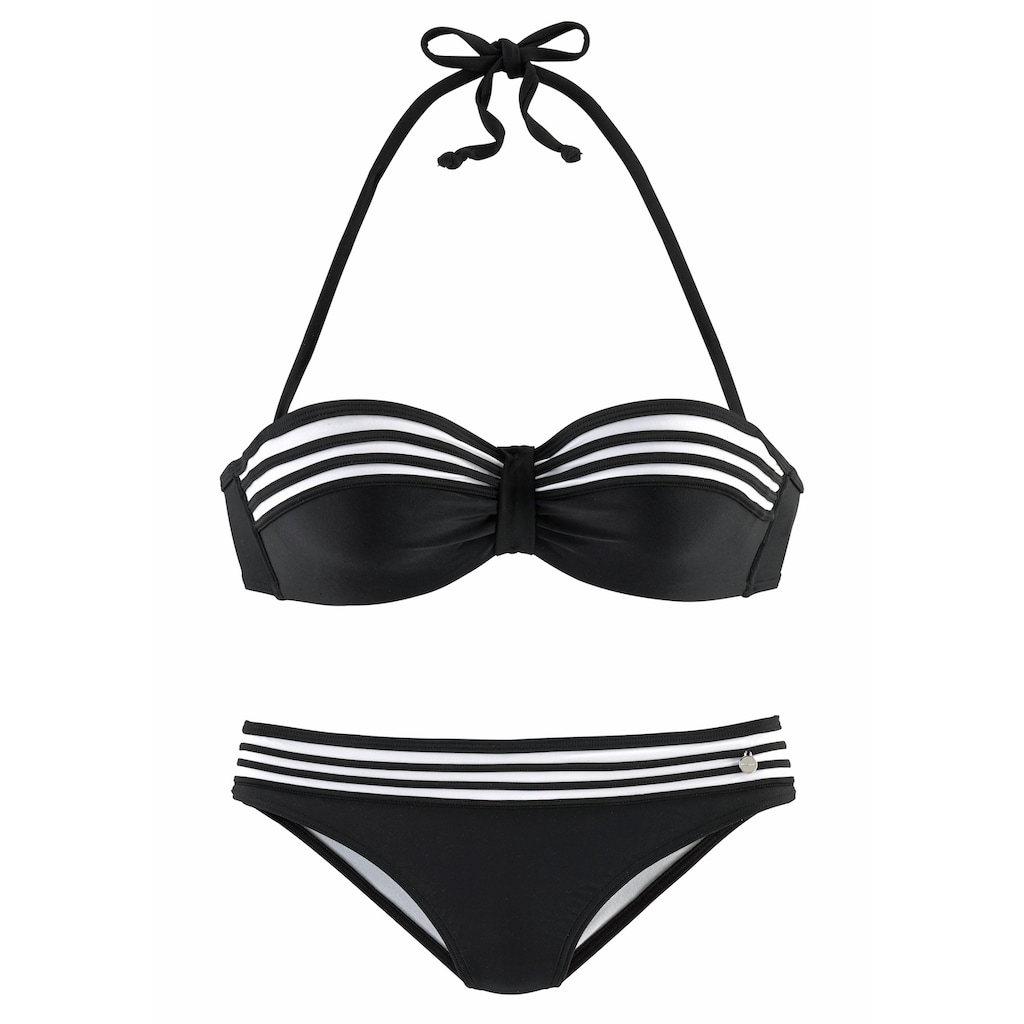 LASCANA Bügel-Bandeau-Bikini, im eleganten Streifen-Design
