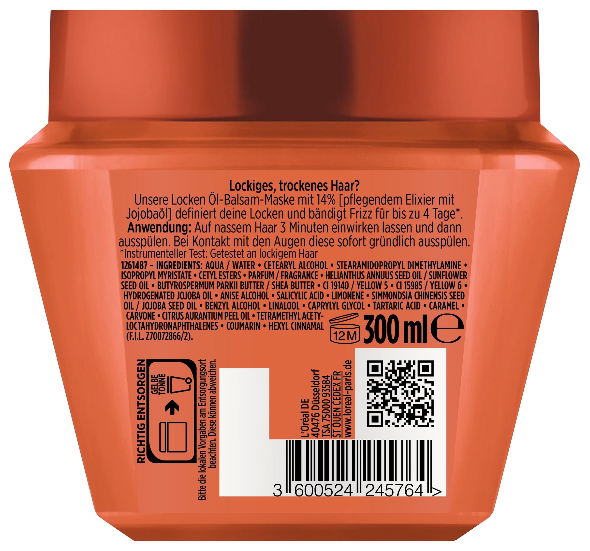 L'ORÉAL PARIS Haarmaske »ELVITAL ÖL MAGIQUE JOJOBA MASKE« für lockiges, trockenes Haar