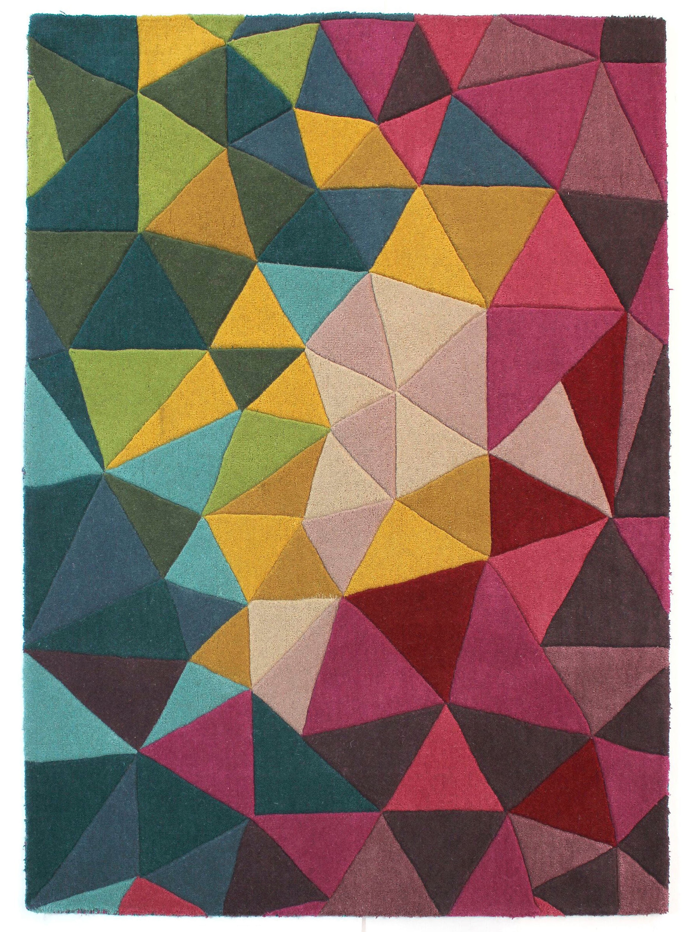 FLAIR RUGS Wollteppich »Falmouth, 100% Wolle« rechteckig 10 mm Höhe aus Naturfaser, bunt, Teppich, Wohnzimmer, Schlafzimmer, Esszimmer