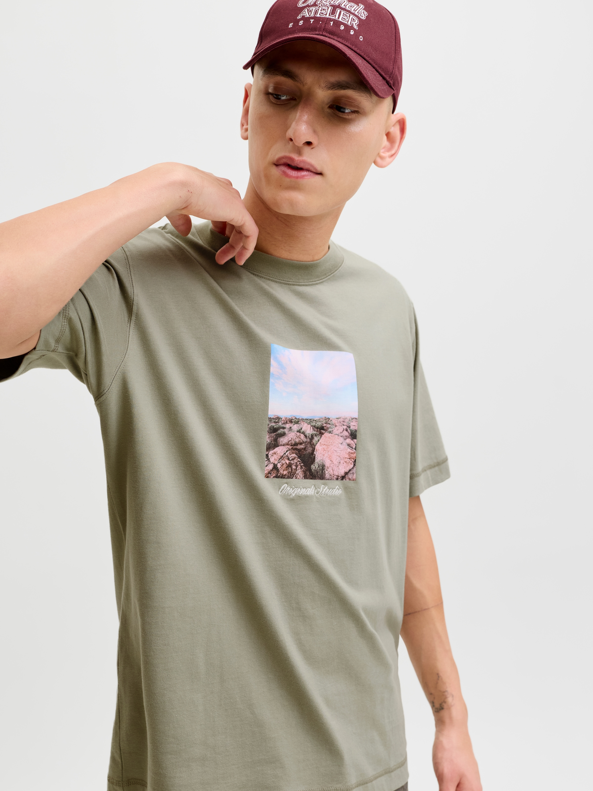 Jack & Jones T-Shirt »JORNORREBRO PHOTO TEE SS CREW NECK« Baumwolle, relaxed fit