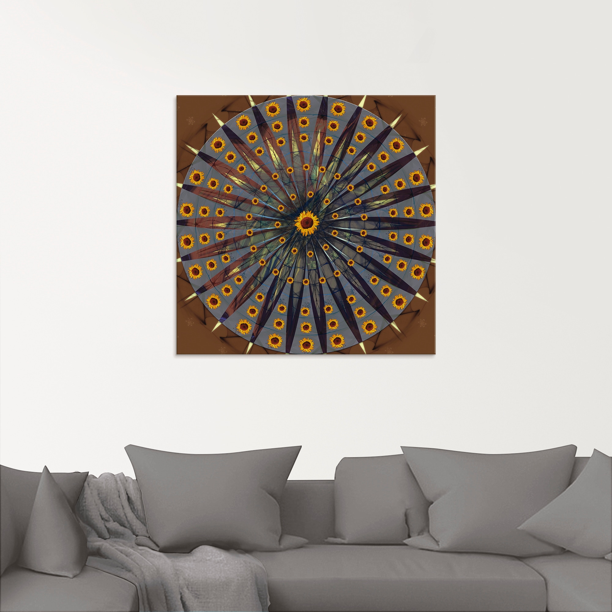 Artland Glasbild »Mandala - Sonnenblume«, Muster, (1 St.), in verschiedenen Größen