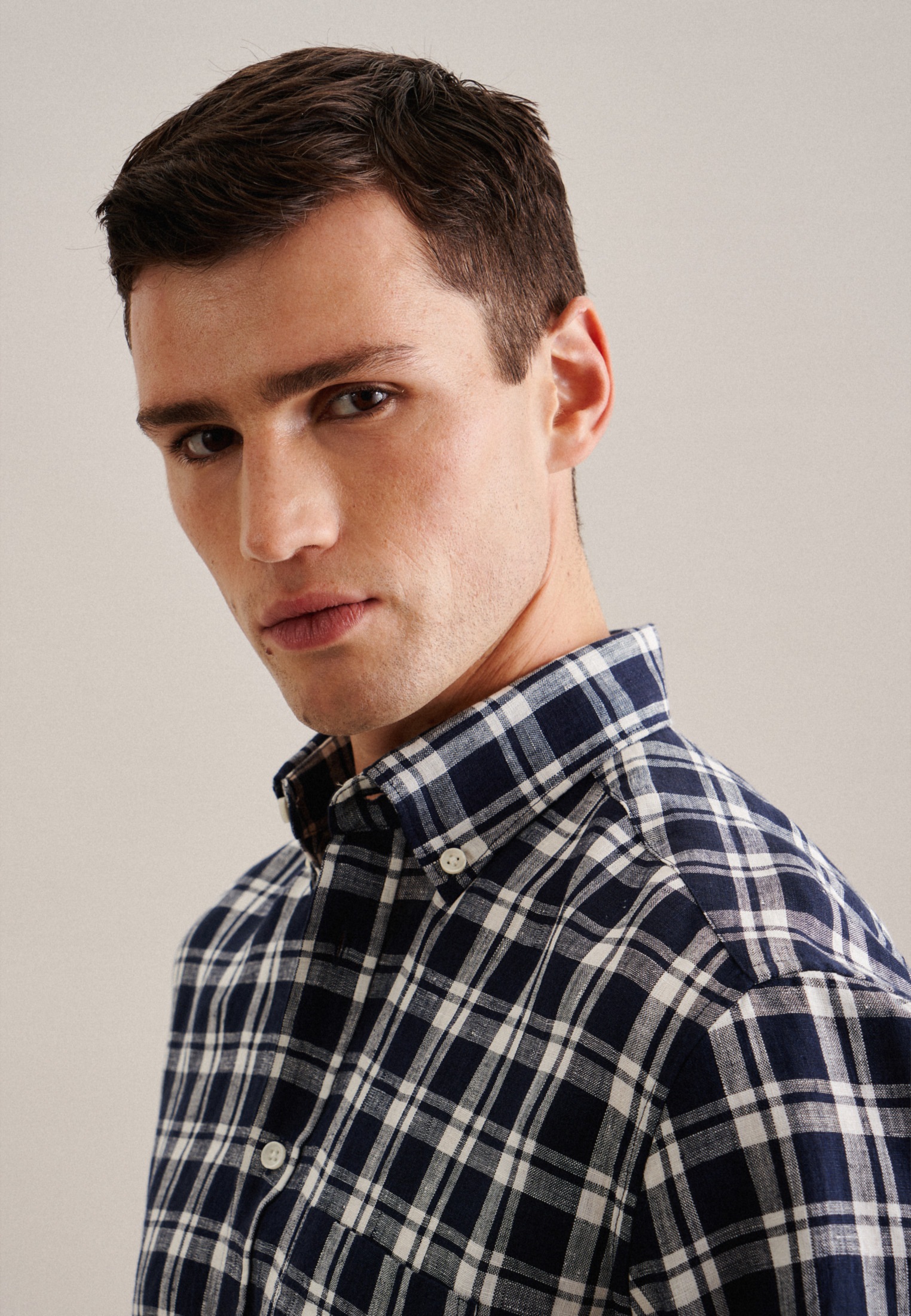 seidensticker Businesshemd »Schwarze Rose«, Regular Langarm Button-Down-Kragen Karo