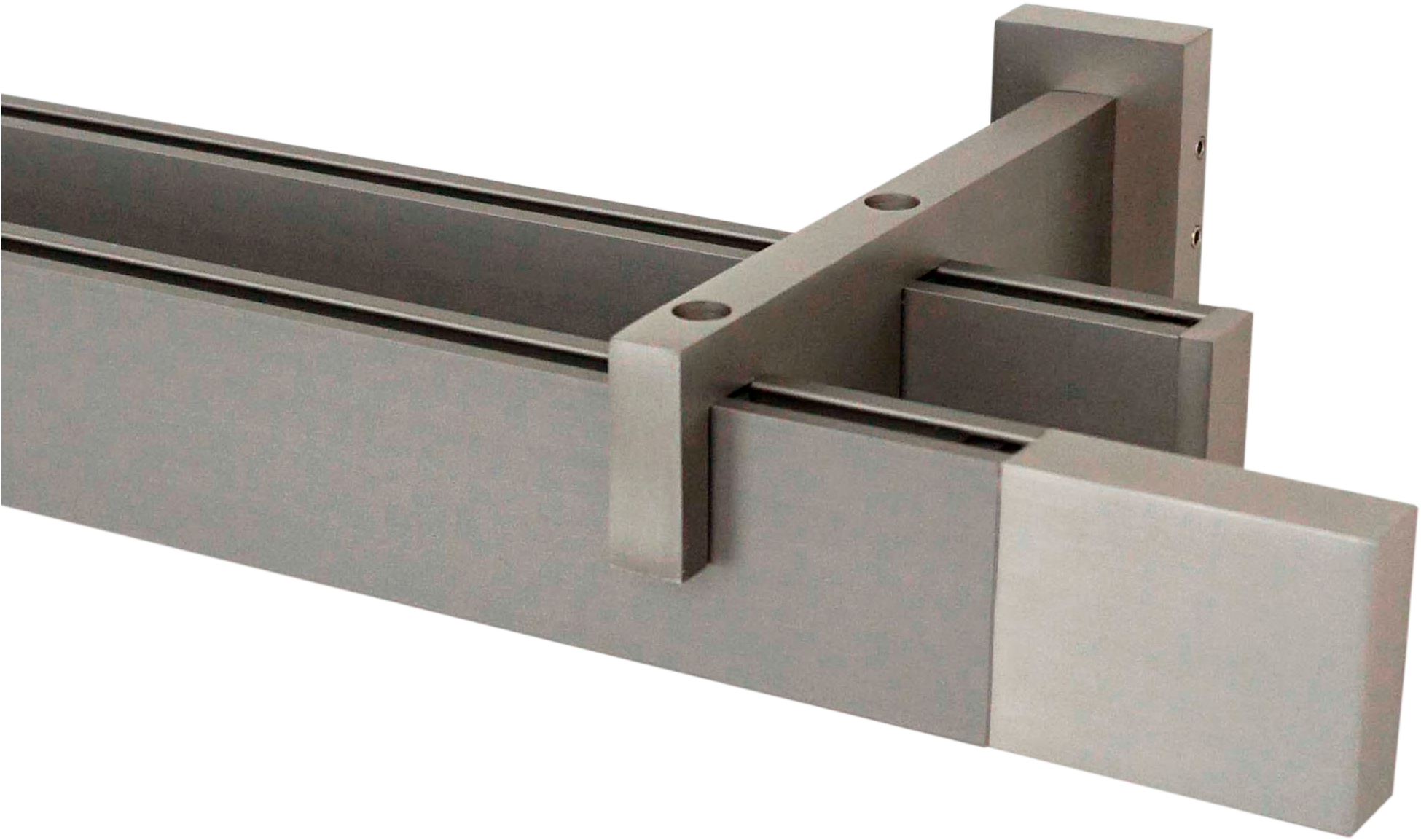 GARESA Gardinenstange »FLAT«, 2 läufig-läufig, Wunschmaßlänge, Rechteckprofil, Wandmontage, perfekter Lauf, modern, verlängerbar