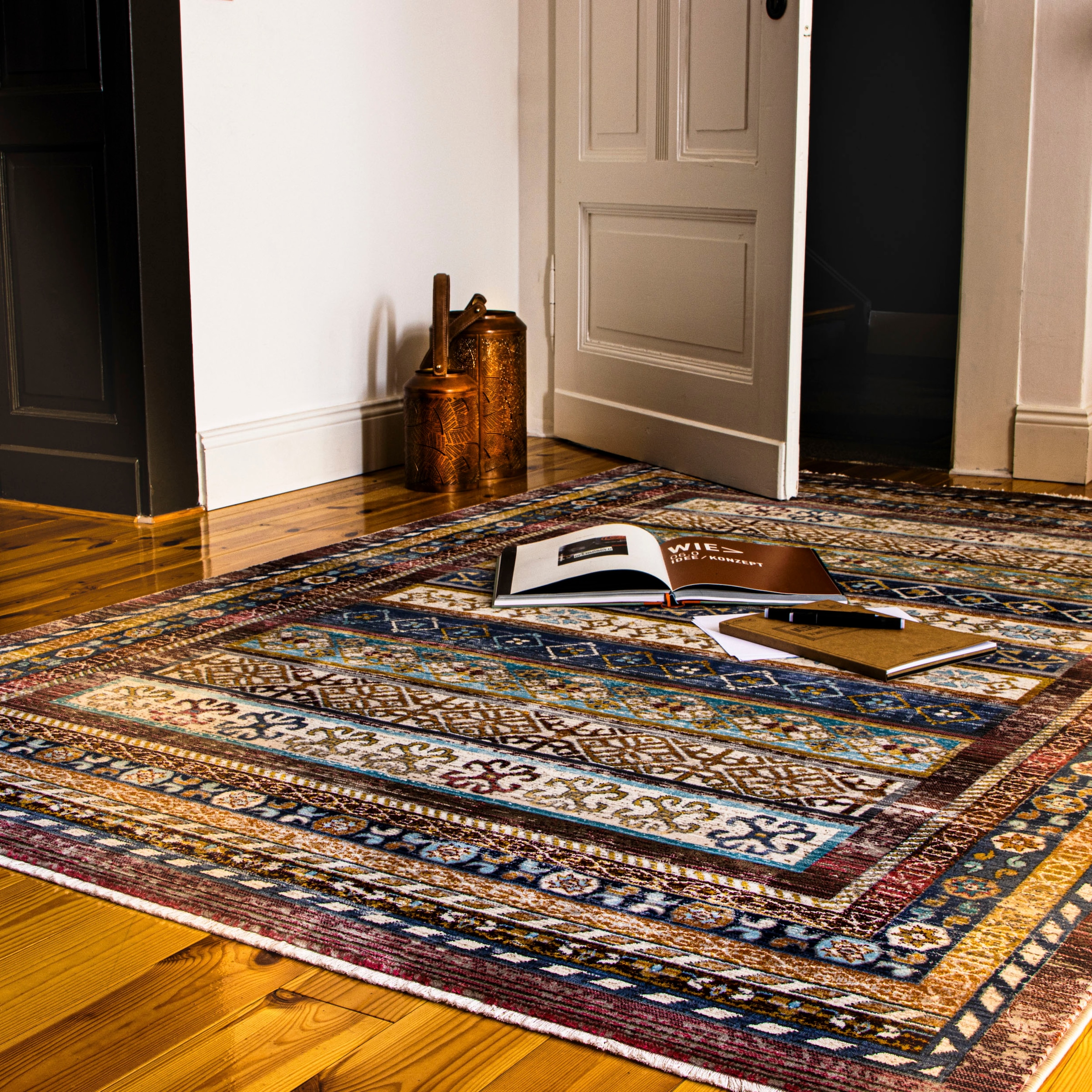 Obsession Teppich »My Inca 361«, rechteckig, 6 mm Höhe, Kurzflor, Orient-Optik, Vintage Design, mit Fransen