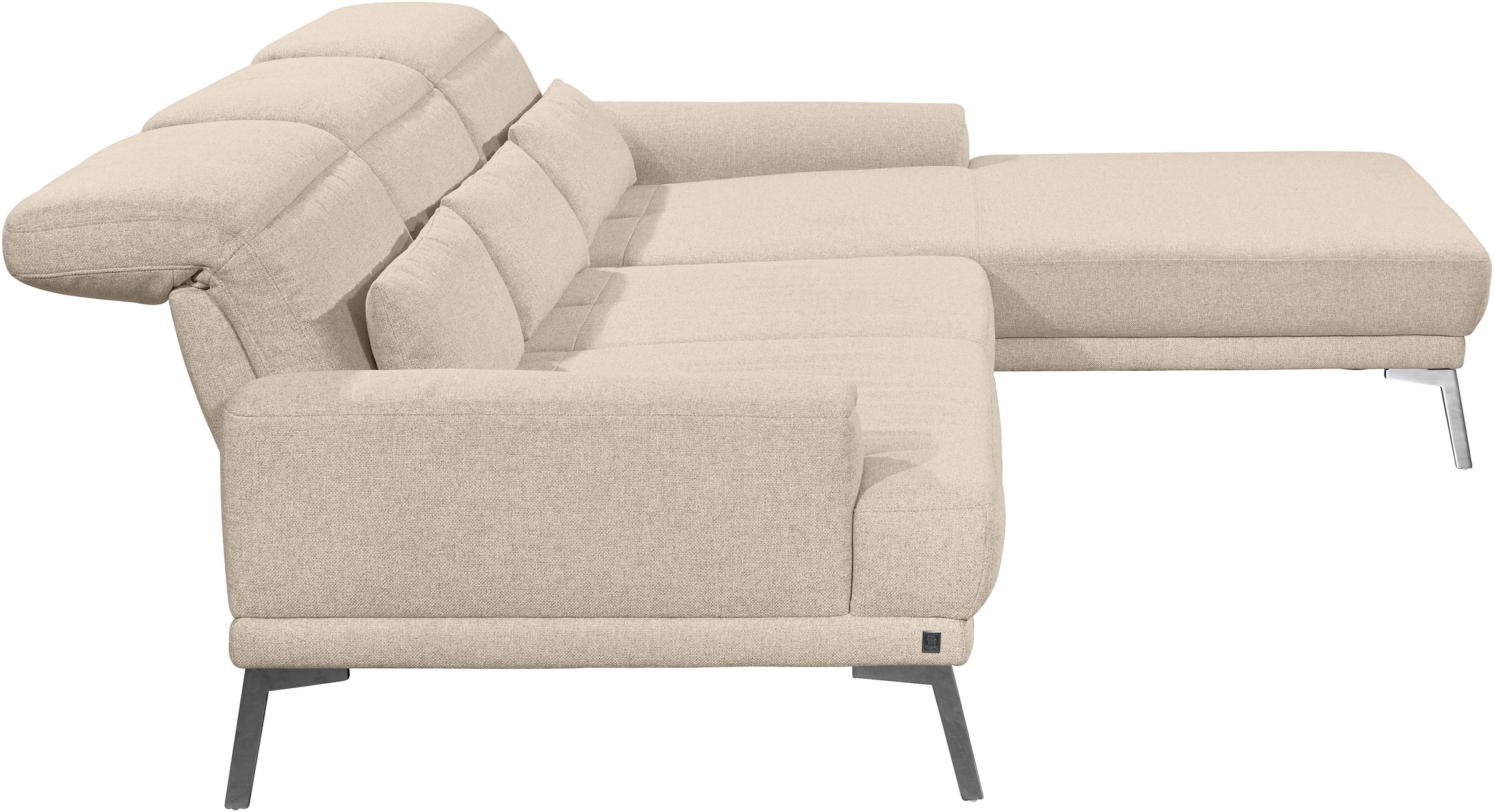 Musterring Ecksofa »MR 4580«, mit Kopf- und Sitztiefenverstellung, Metallfuß chrom, 288 x 193/220cm