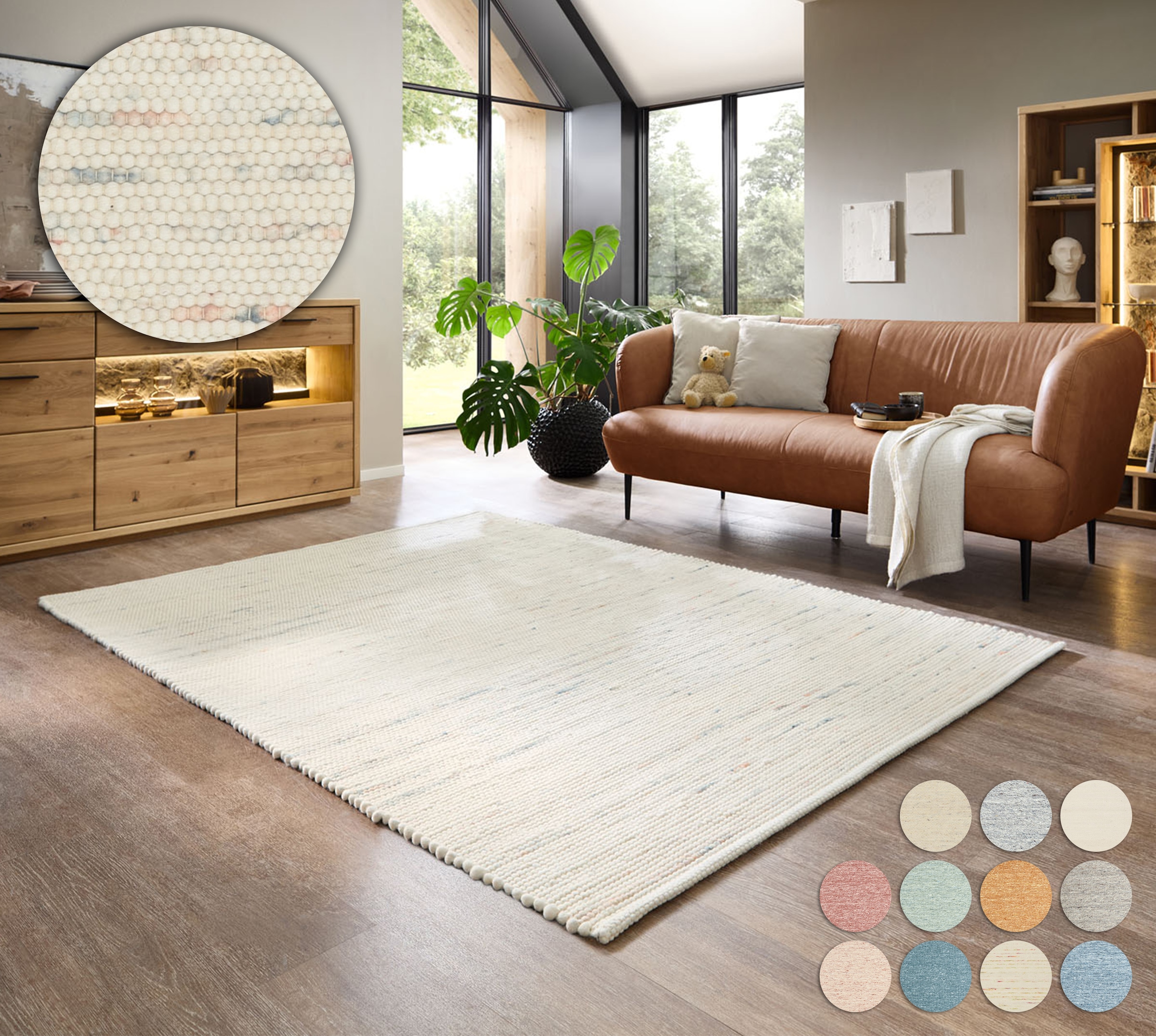 my home Wollteppich »Pirker«, rechteckig, 12 mm Höhe, Wendeteppich, meliert günstig online kaufen