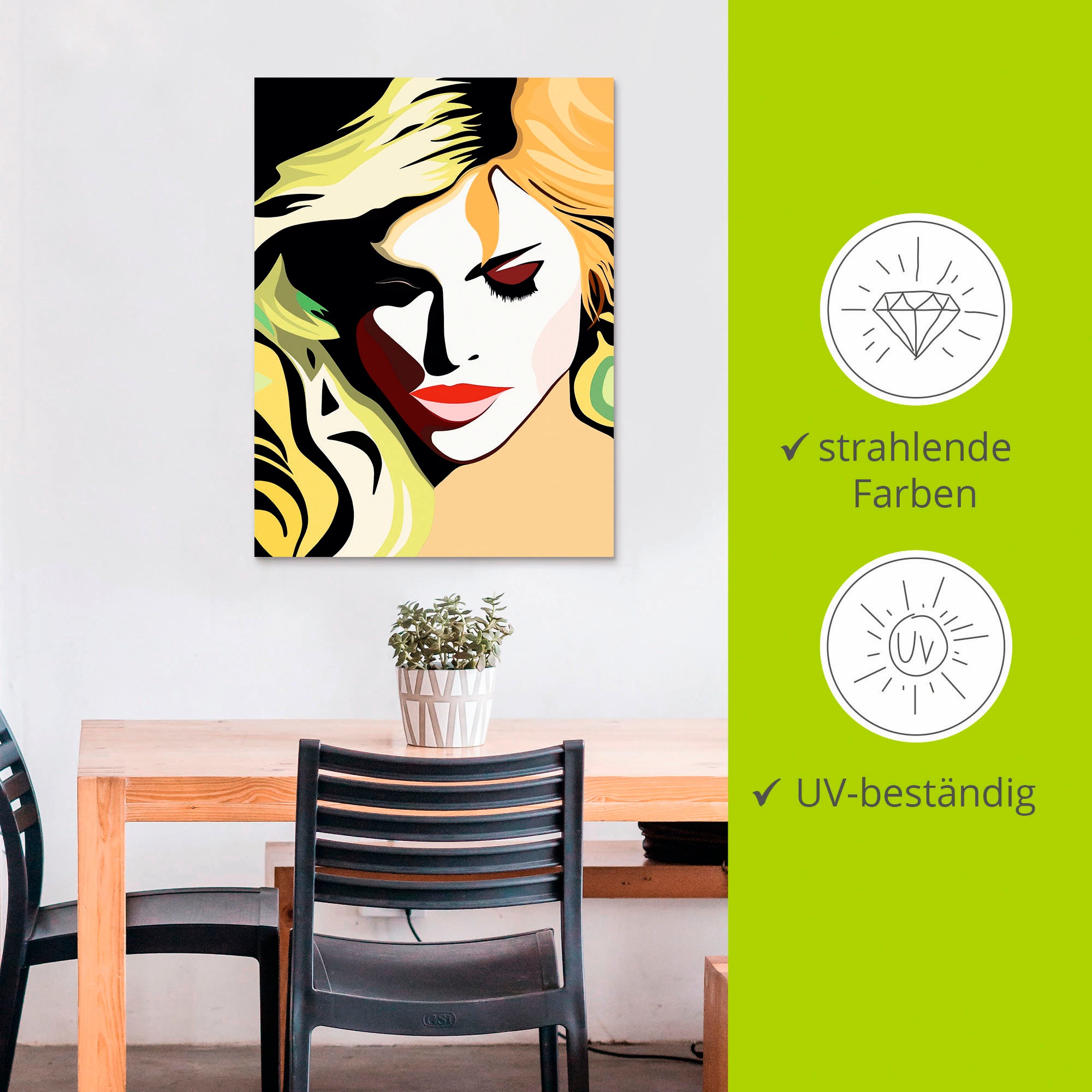 Artland Wandbild »Schöne Frau«, Frau, (1 St.), als Alubild, Outdoorbild, Leinwandbild, Wandaufkleber, versch. Größen