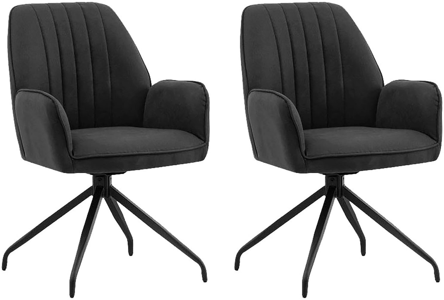 HOME AFFAIRE Stuhl »Pollenca« (Set) 2 Stk.tolle Optik anthrazit + schwarz