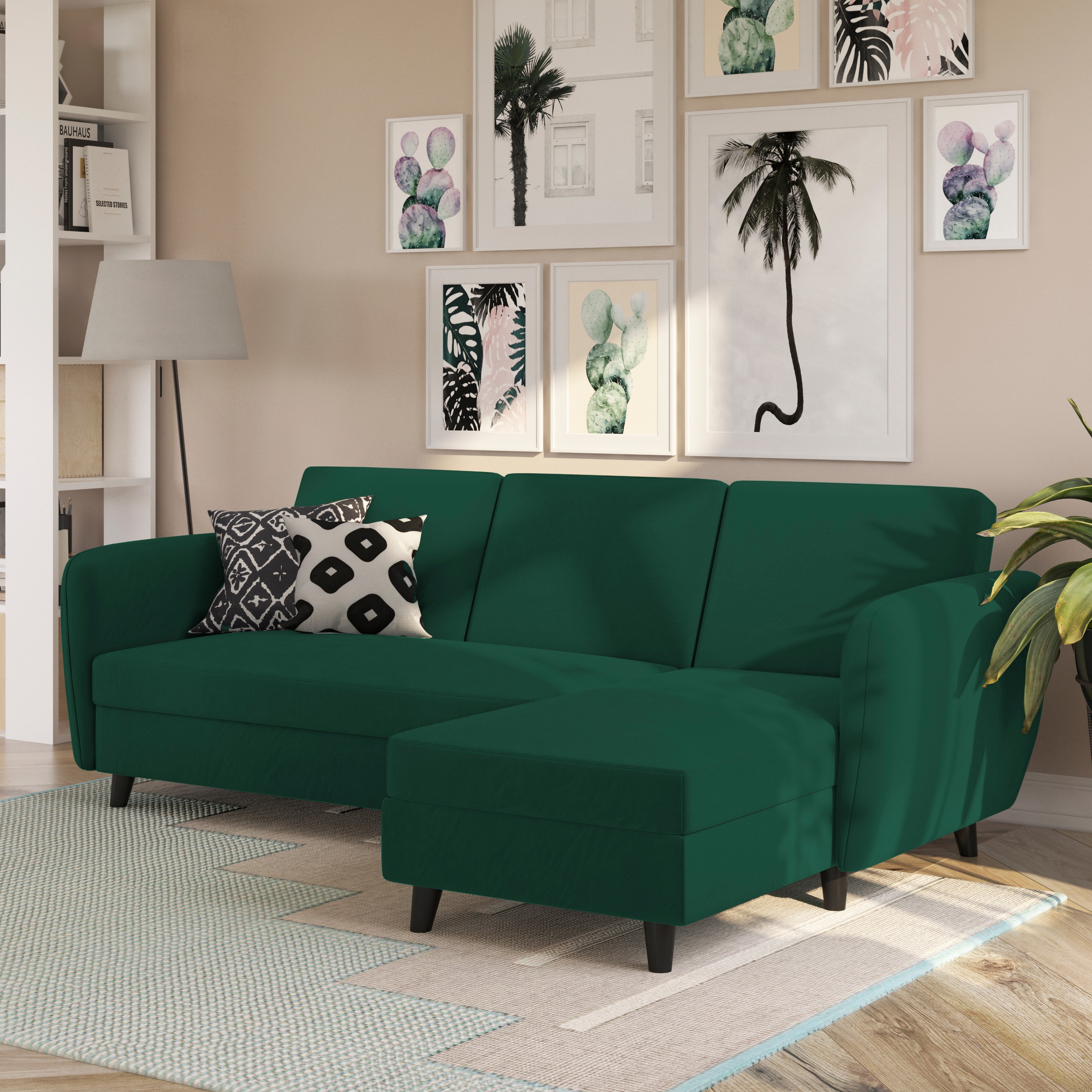 Dorel Home Ecksofa »Perry, L-Form,«, Rückenlehne, verschiedene Farbvarianten, Sitzhöhe 43 cm, Breite 219 cm