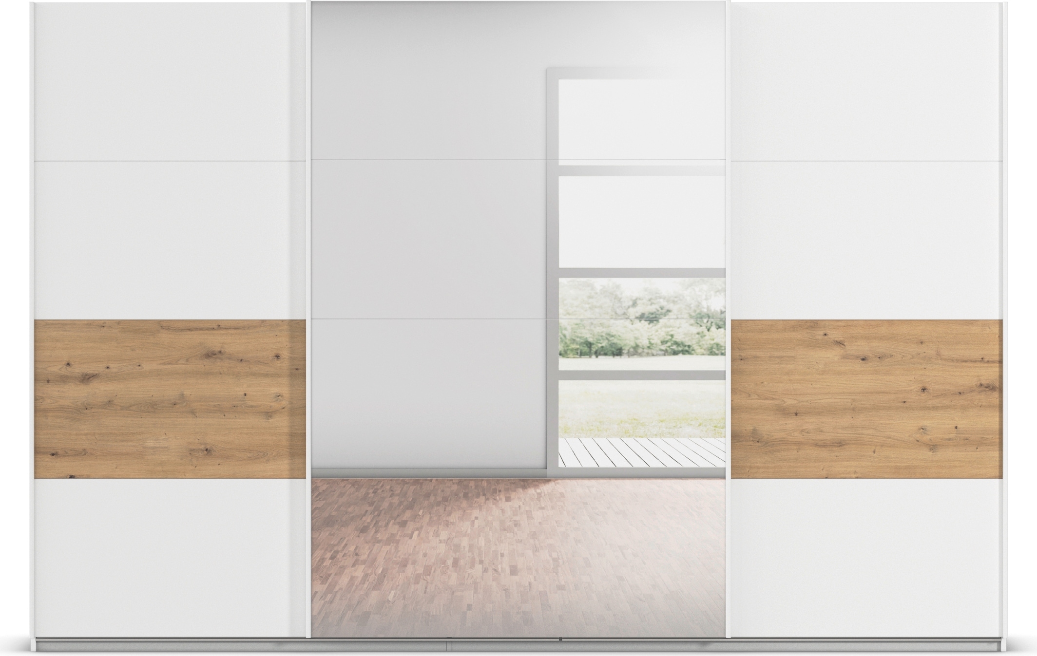 rauch Schwebetürenschrank »Schwebetürenschrank Kleiderschrank Schrank Garderobe CORTONA«, inkl. Inneneinteilung, 2 Stoffboxen und zusätzlichen Einlegeböden