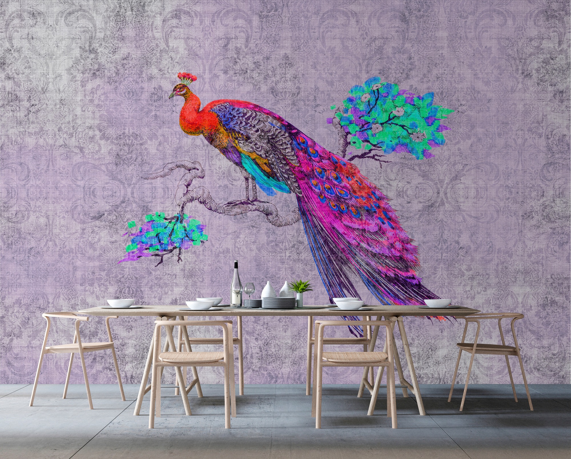 living walls Fototapete »Walls by Patel Peacock 3« glatt Vlies, Wand, Schrä günstig online kaufen
