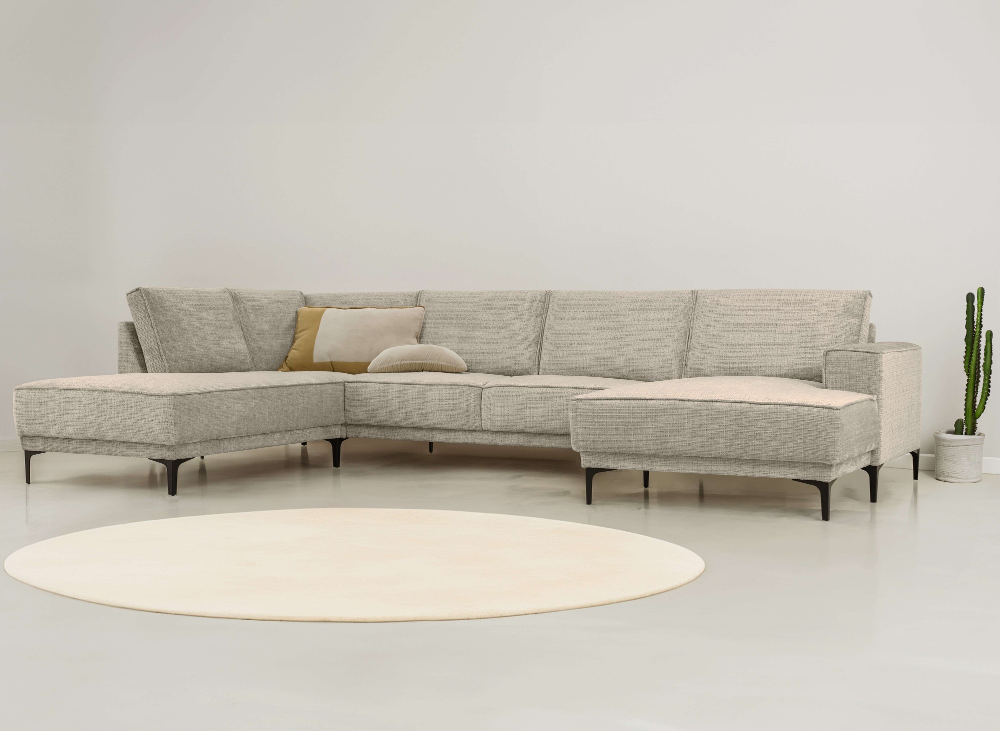 OTTO home Wohnlandschaft »XXL Sofa Oland, Struktur, Flachgewebe, Luxus-Micr günstig online kaufen
