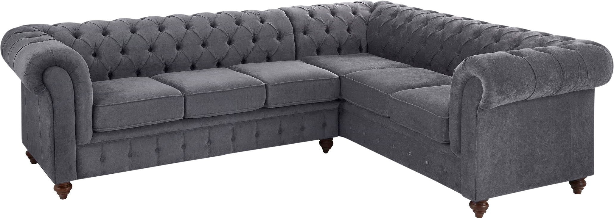 Home affaire Chesterfield-Sofa »Chesterfield Ecksofa, auch in Leder L-Form«, hochwertige Knopfheftung, langer Schenkel links oder rechts wählbar