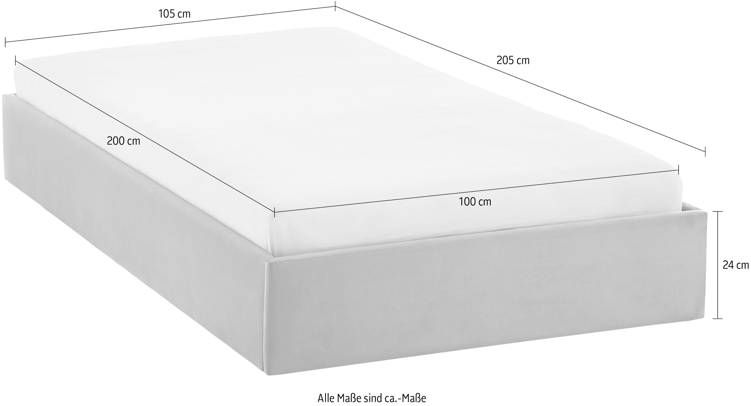 Westfalia Schlafkomfort Polsterbett »Osaka« auch ohne Matratze erhältlich oder in H2,H3 und H4 erhältich