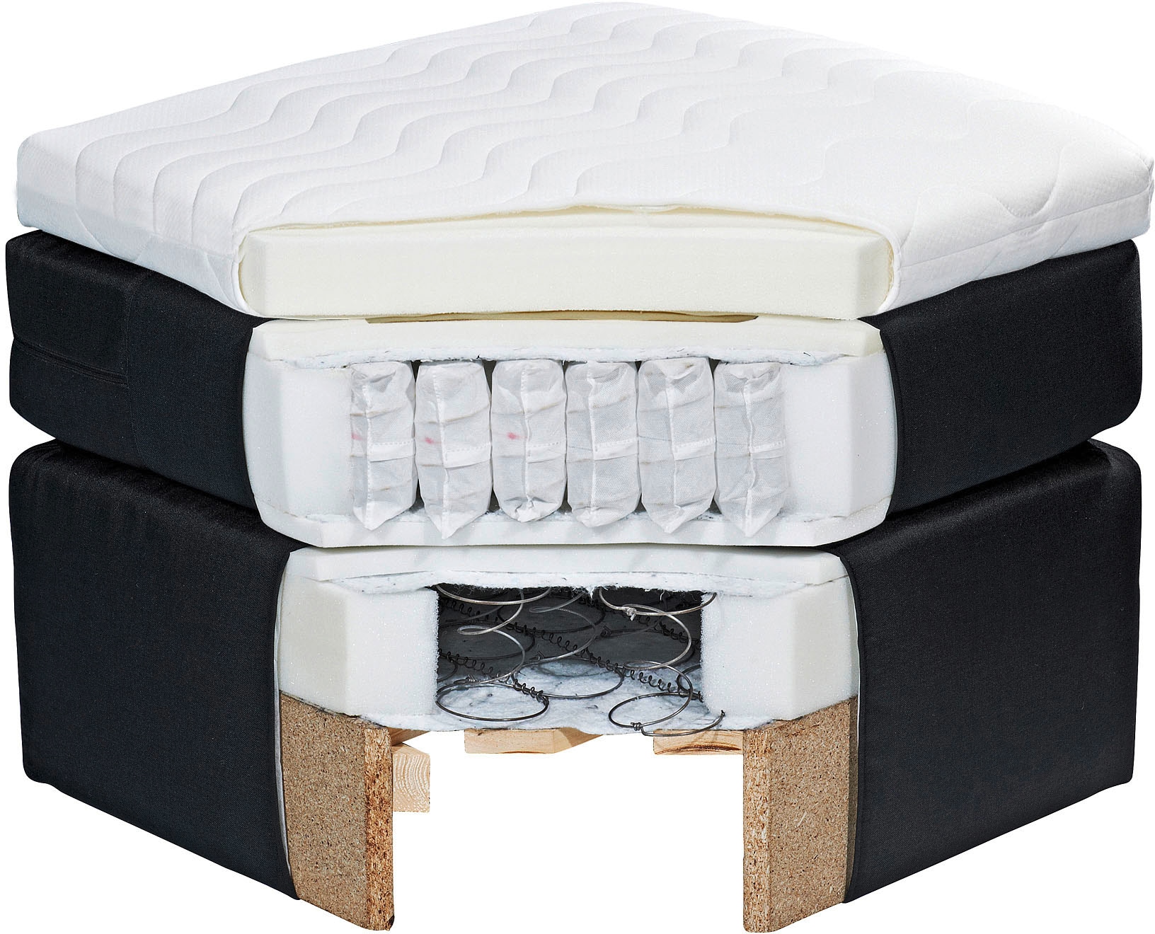 ED EXCITING DESIGN Boxspringbett »Gibsons in der Größe 200x220cm, Überlänge« erhältlich in verschiedenen Farben