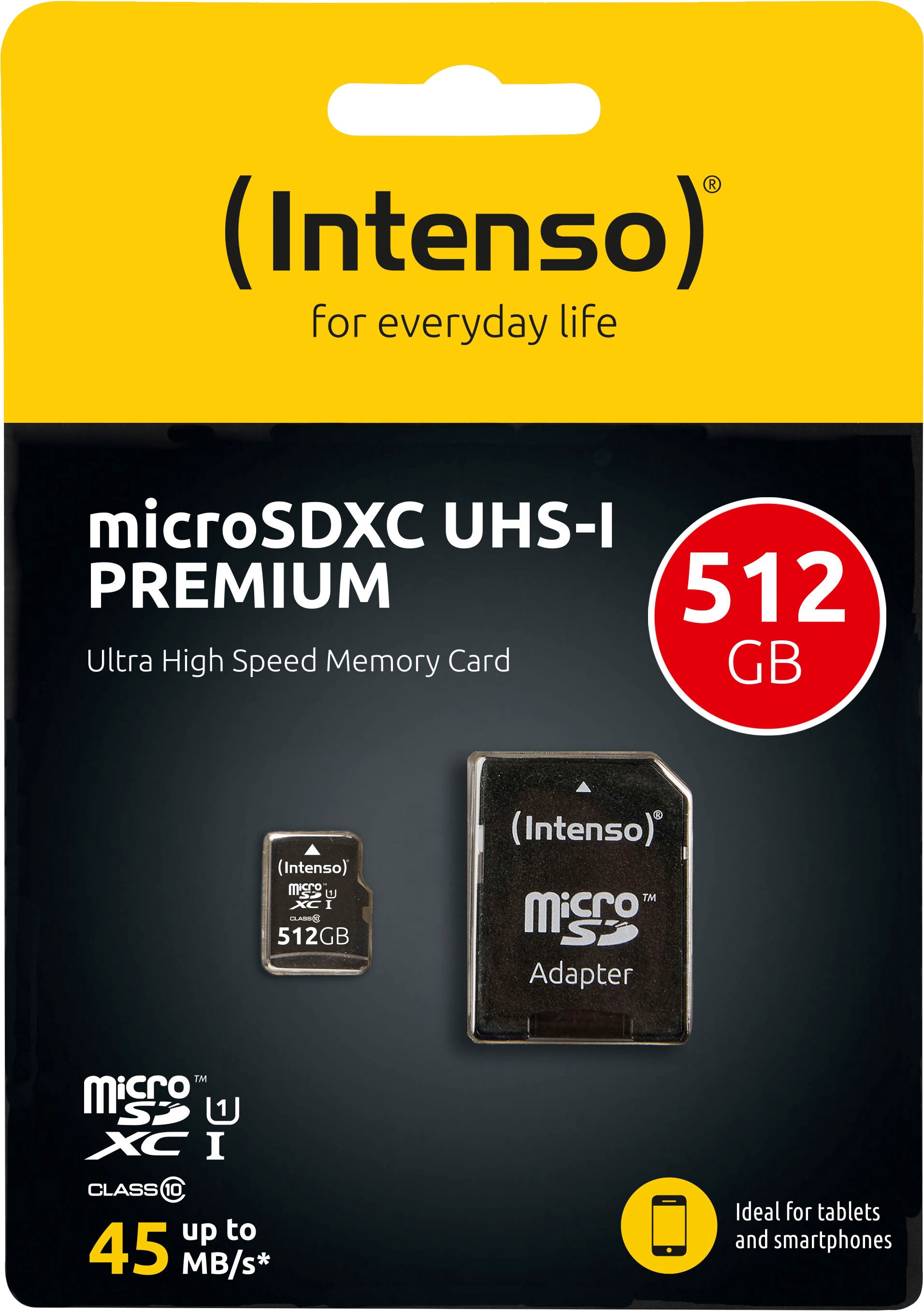 Intenso Speicherkarte »microSDHC UHS-I Premium + SD-Adapter«, (45 MB/s Lesegeschwindigkeit)