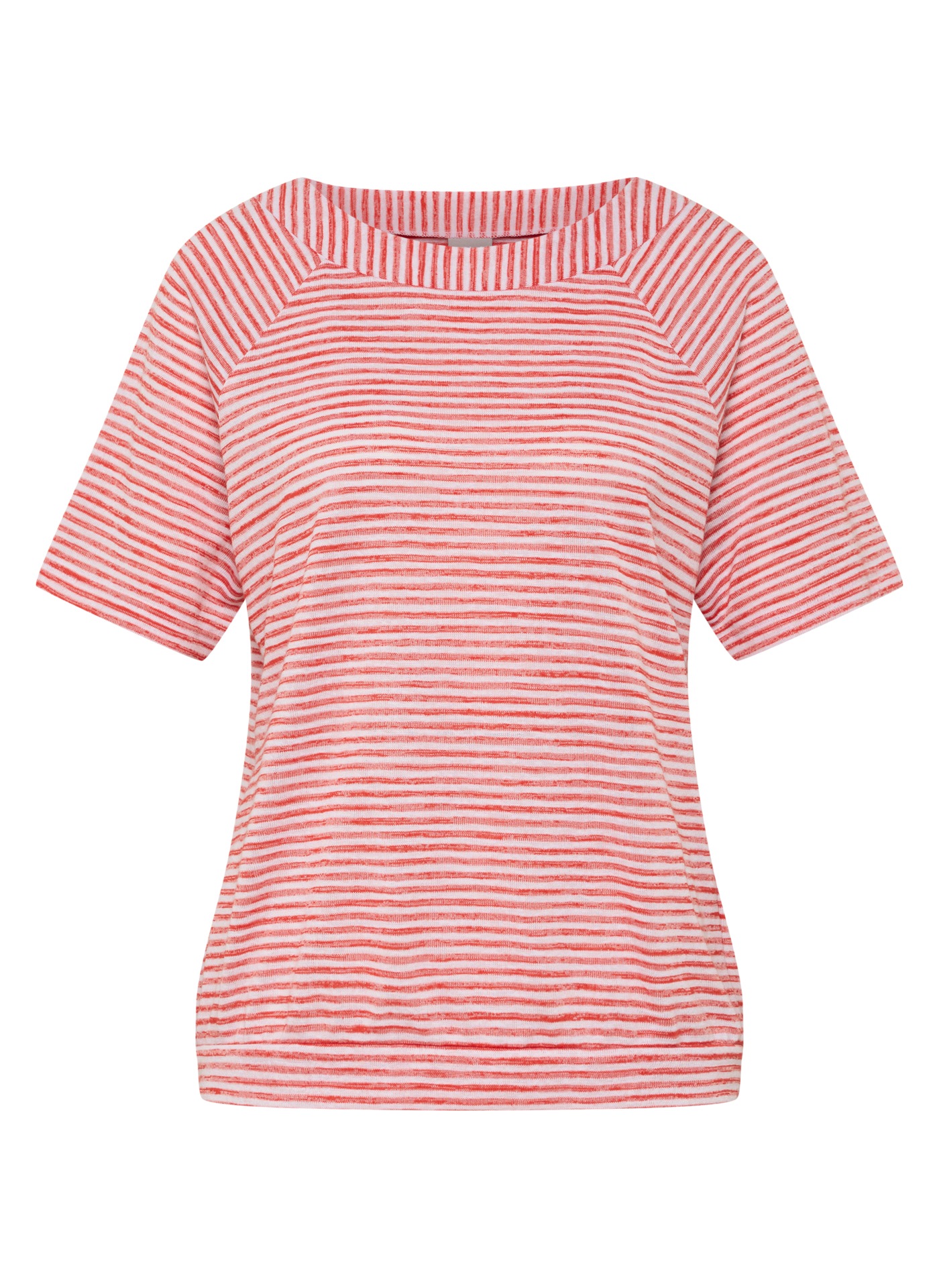 Rabe Kurzarmshirt im Streifen-Look und mit Rundhals