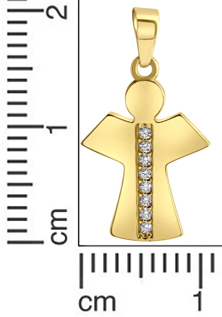 Firetti Engelanhänger »Schmuck Geschenk Gold 375 Halsschmuck Anhänger Halskette Engel« ()  mit Zirkonia (synth.)