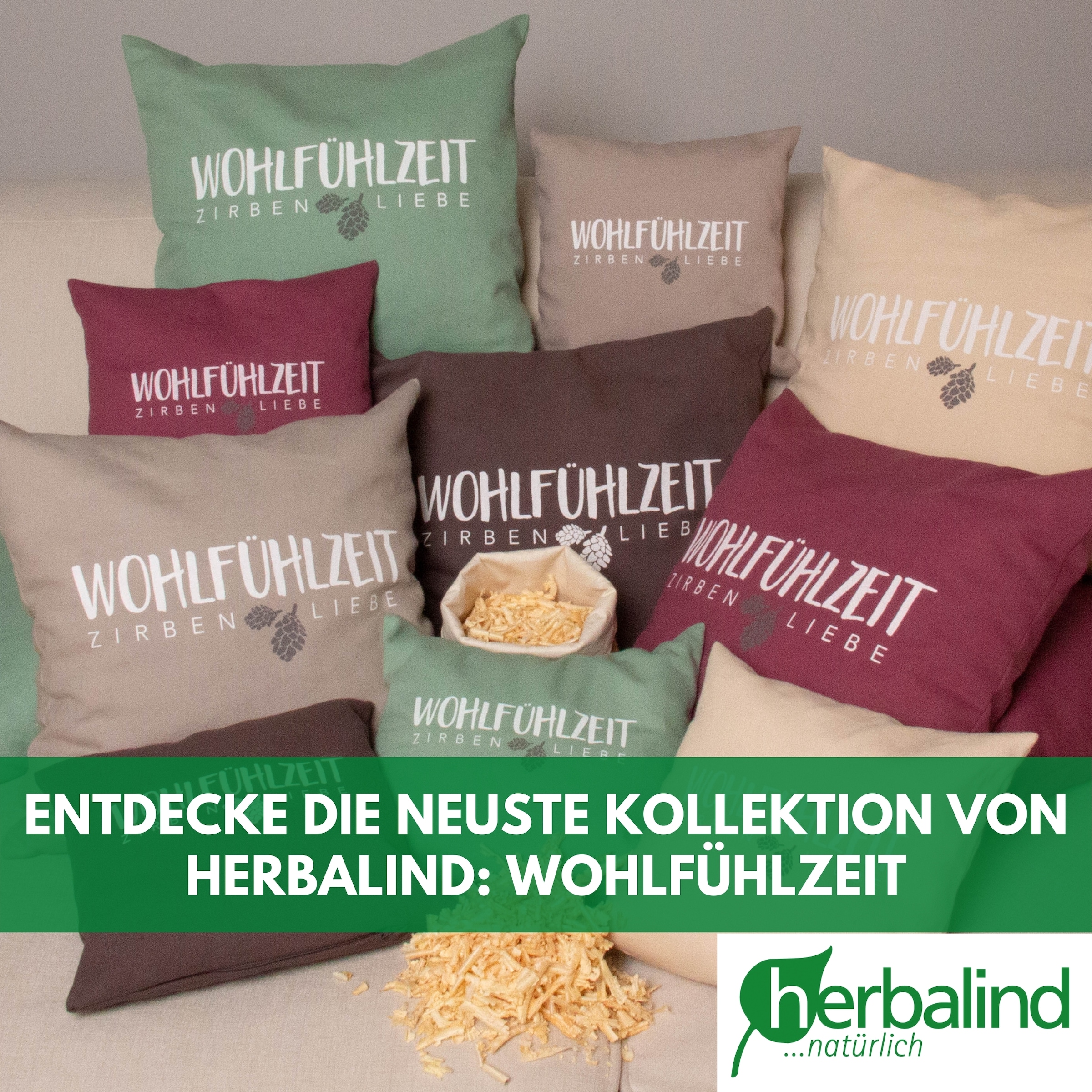 herbalind Zirbenkissen, (1 tlg.), 25x25 cm
