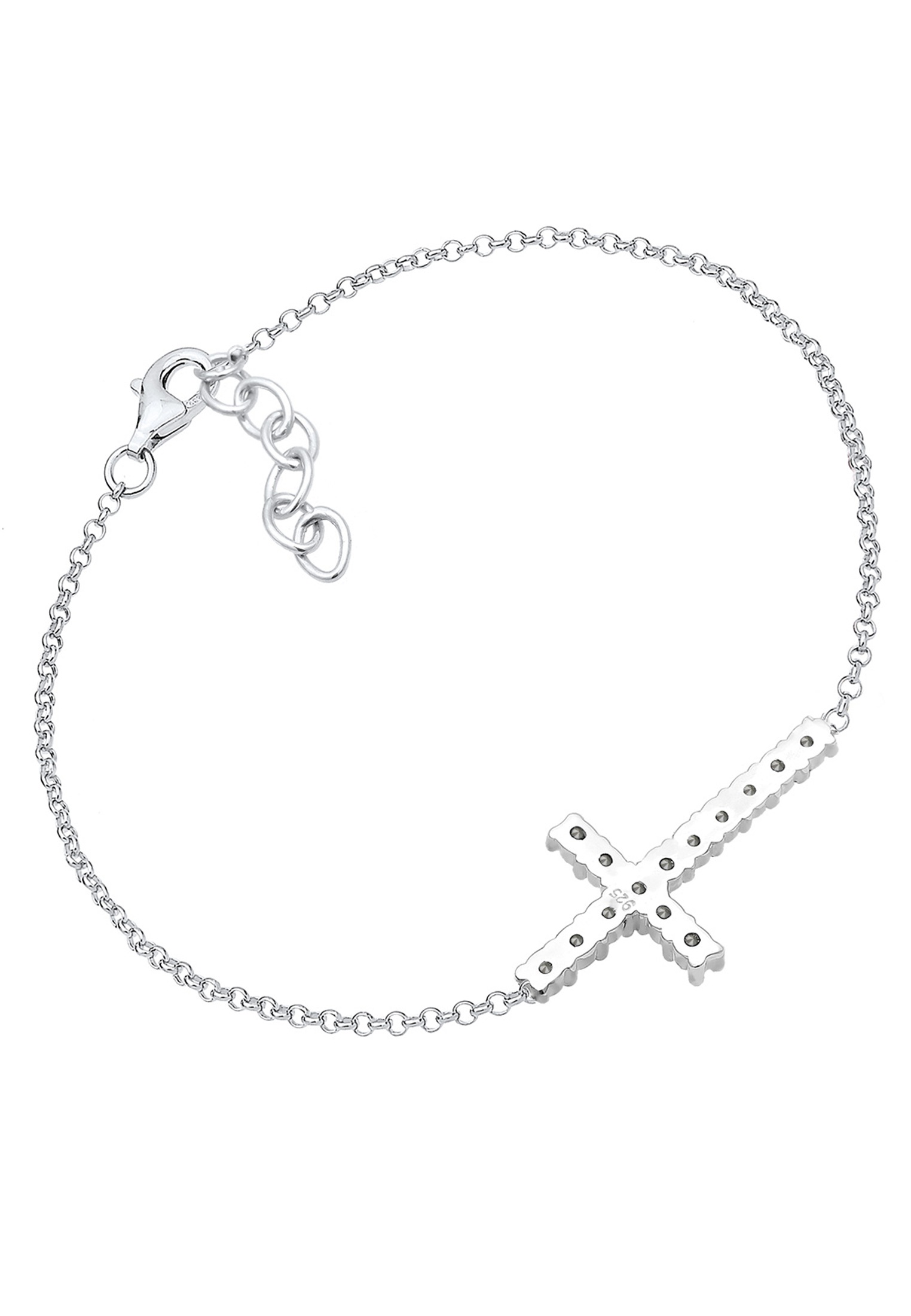 Elli Armband »Kreuz Glass Crystals Rose 925 Sterling Silber«