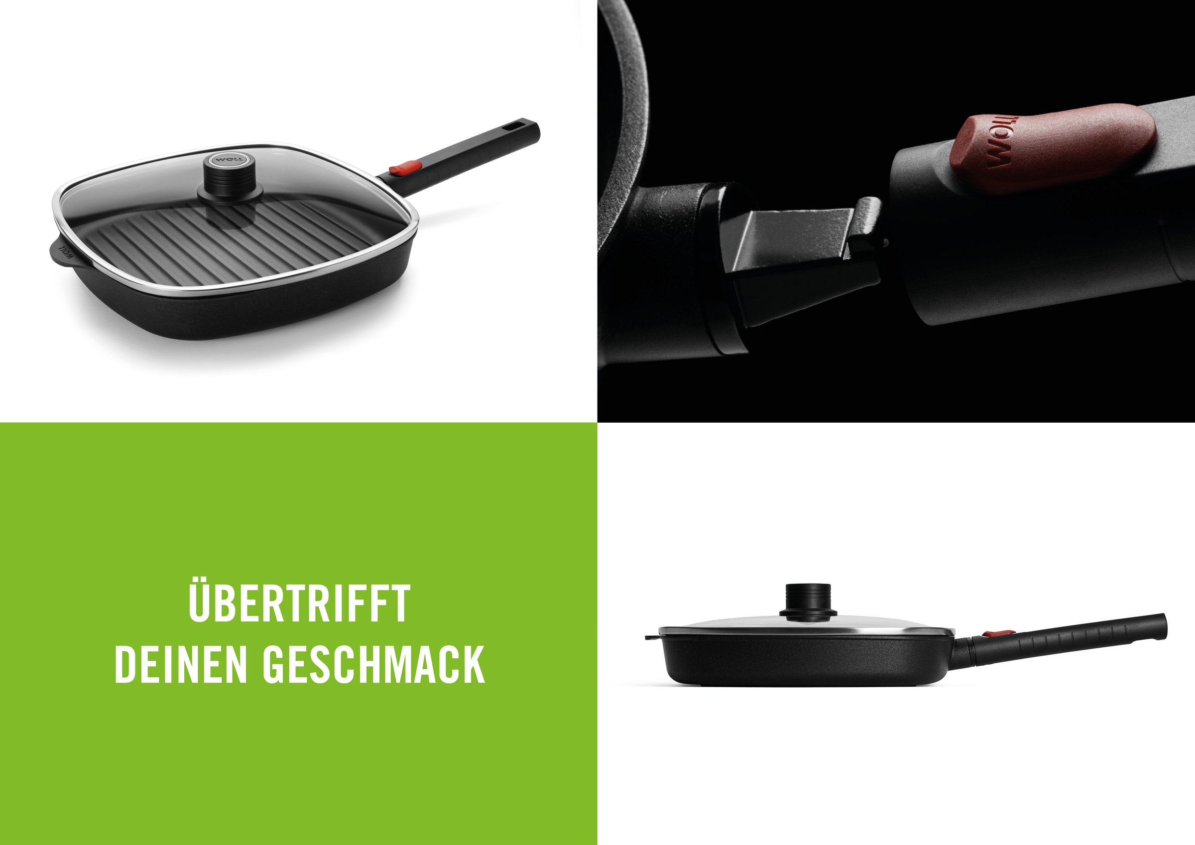 WOLL MADE IN GERMANY Grillpfanne »Logic inkl. Deckel« Aluminiumguss Set, 2 günstig online kaufen