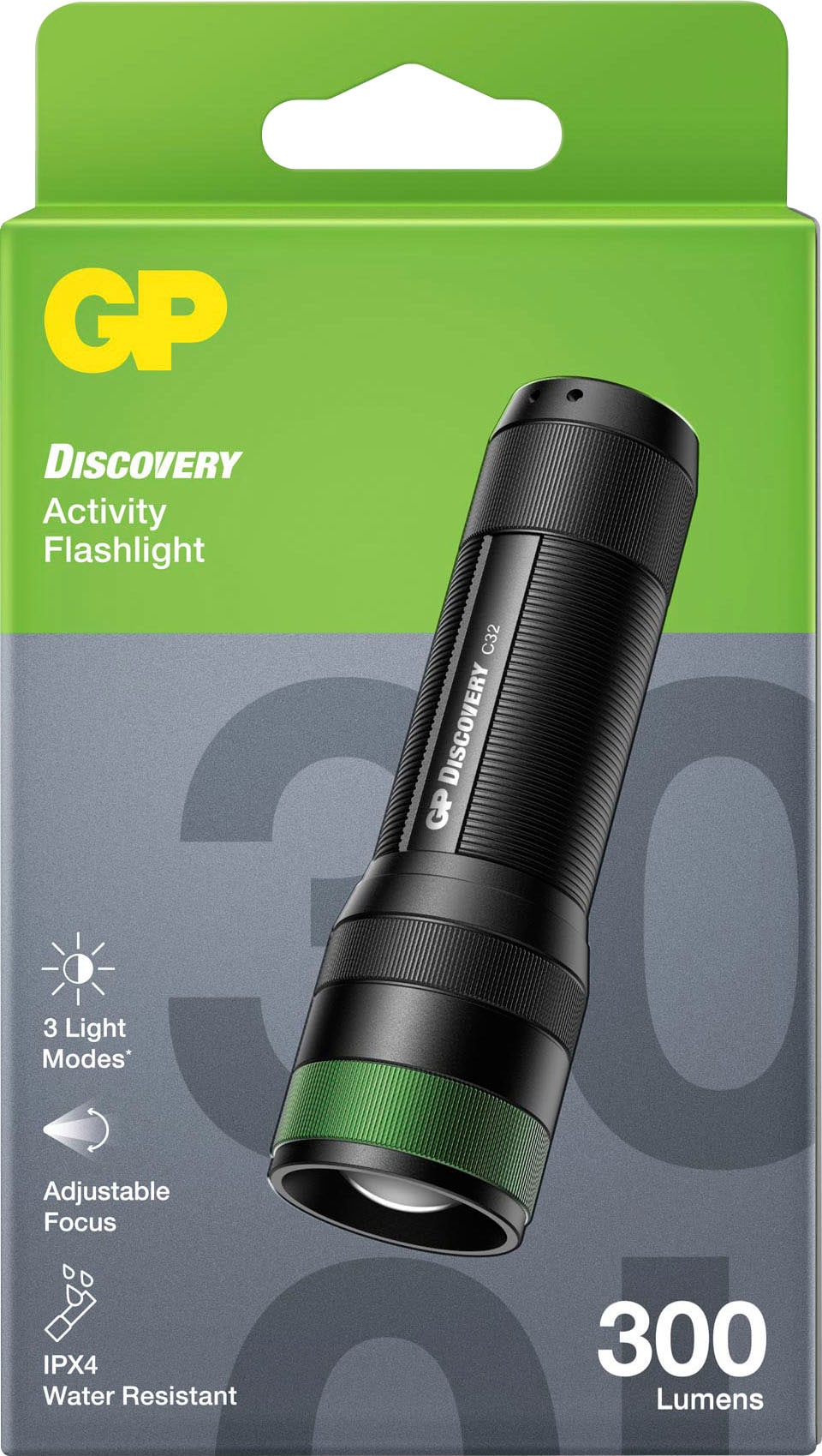 GP Batteries Taschenlampe »Discovery C32«, inkl. 3x AAA Batterie, Metallgehäuse, Leuchtmodi Max/Niedrig/SOS