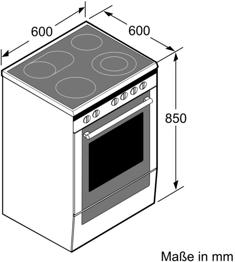 bestellen 2-fach-Teleskopauszug, BOSCH Elektro-Standherd mit »HKR39C220«, 4, HKR39C220, online ecoClean Direct