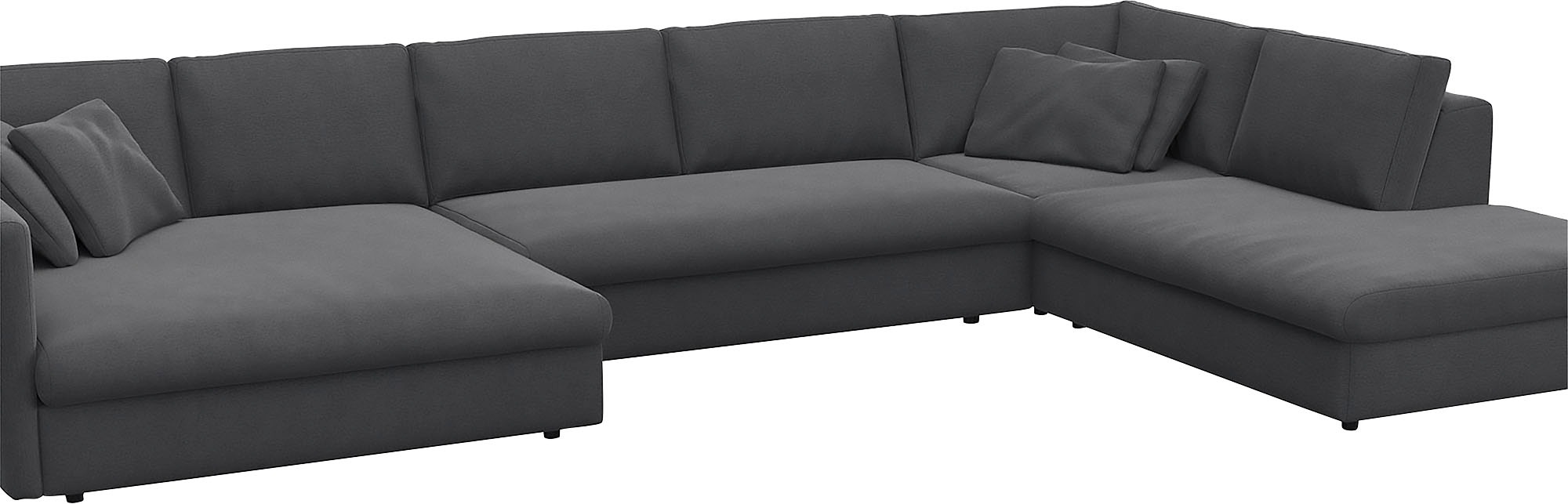 FLEXLUX Wohnlandschaft »Lovane, U-Form, bequem und komfortabel«, Weich & anschmiegsam, große Sitztiefe auf Kaltschaum, Dekokissen inkl.