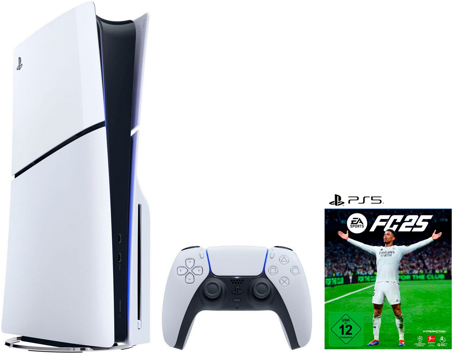 PLAYSTATION 5 Konsolen-Set »Disk Edition (Slim) inkl. EA SPORTS FC 25« 1.000 GB 1 TB weiß/schwarz Mit dem integrierten, 1 TB großen SSD-Speicher...