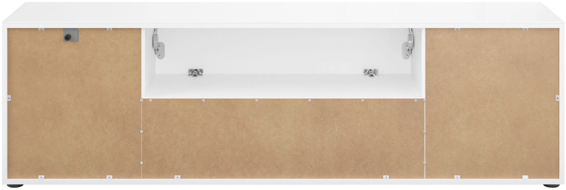 Manjana Möbel Lowboard »Lowboard mit Chrom oder Schwarz matten Metallgriffen«