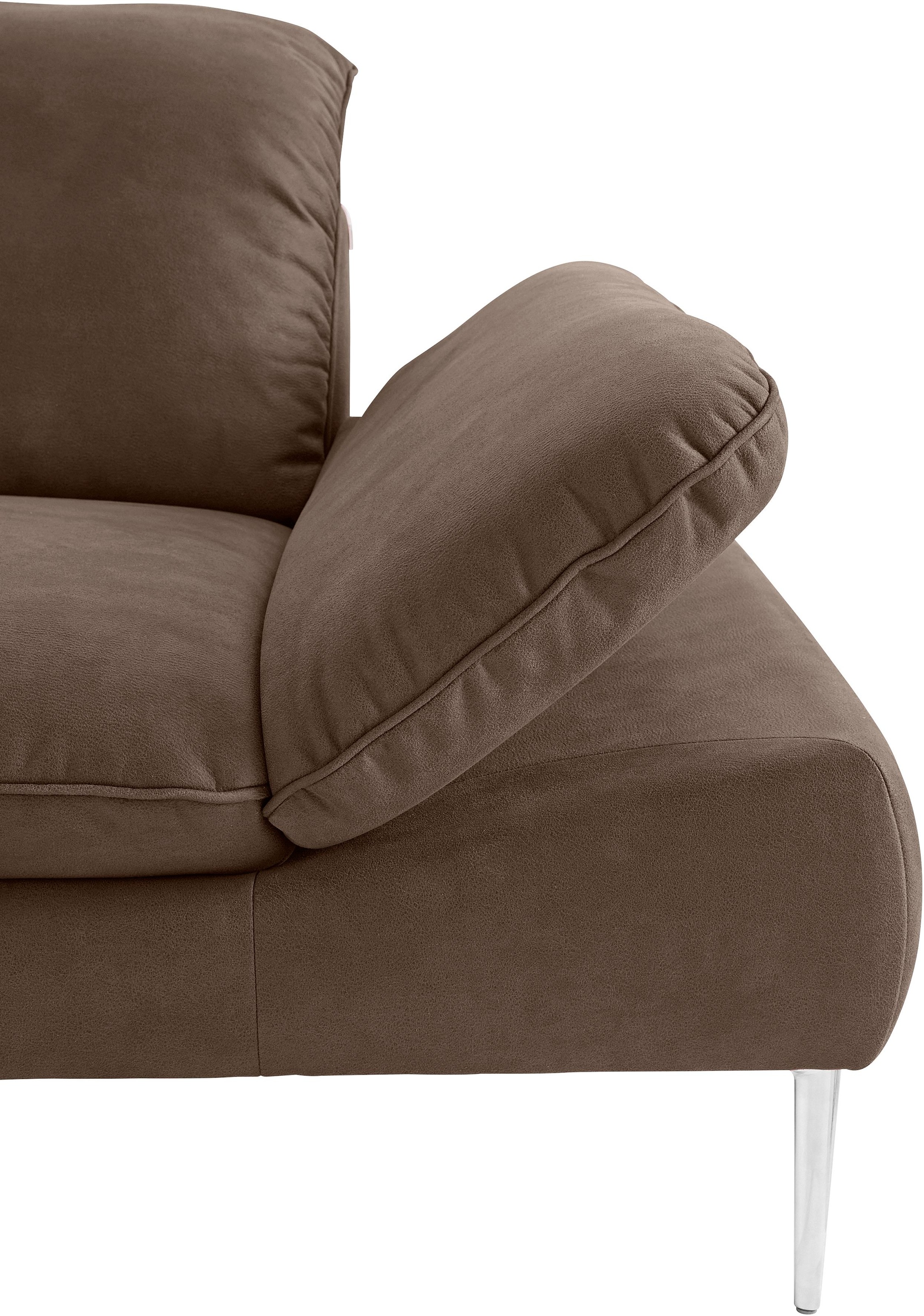 W.SCHILLIG Ecksofa »enjoy&MORE, Designsofa, elegant und bequem, L-Form«, mit Sitztiefenverstellung, Füße Chrom glänzend, Breite 310 cm