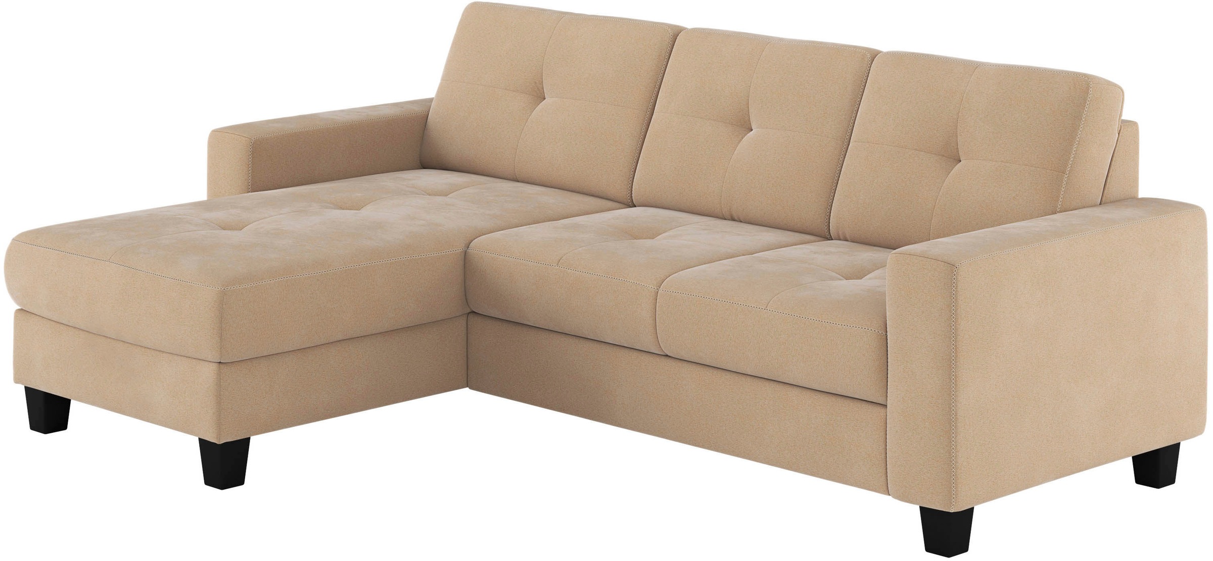 Places of Style Ecksofa »Varese L-Form«, wahlweise mit Bettfunktion und Bettkasten