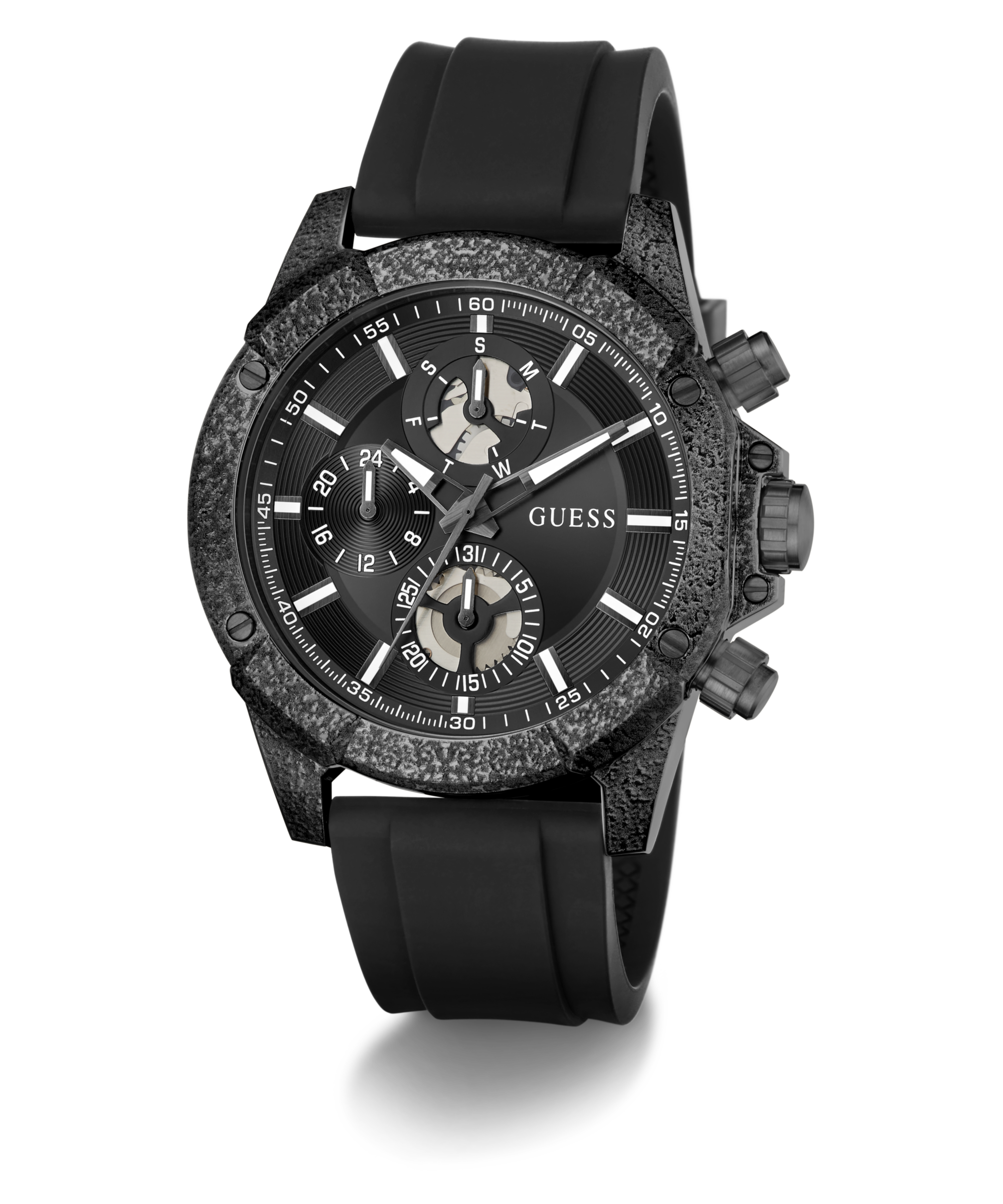 Guess Multifunktionsuhr »TRISTAN« Quarzuhr, Armbanduhr, Herrenuhr, Silikonarmband, analog, Tag