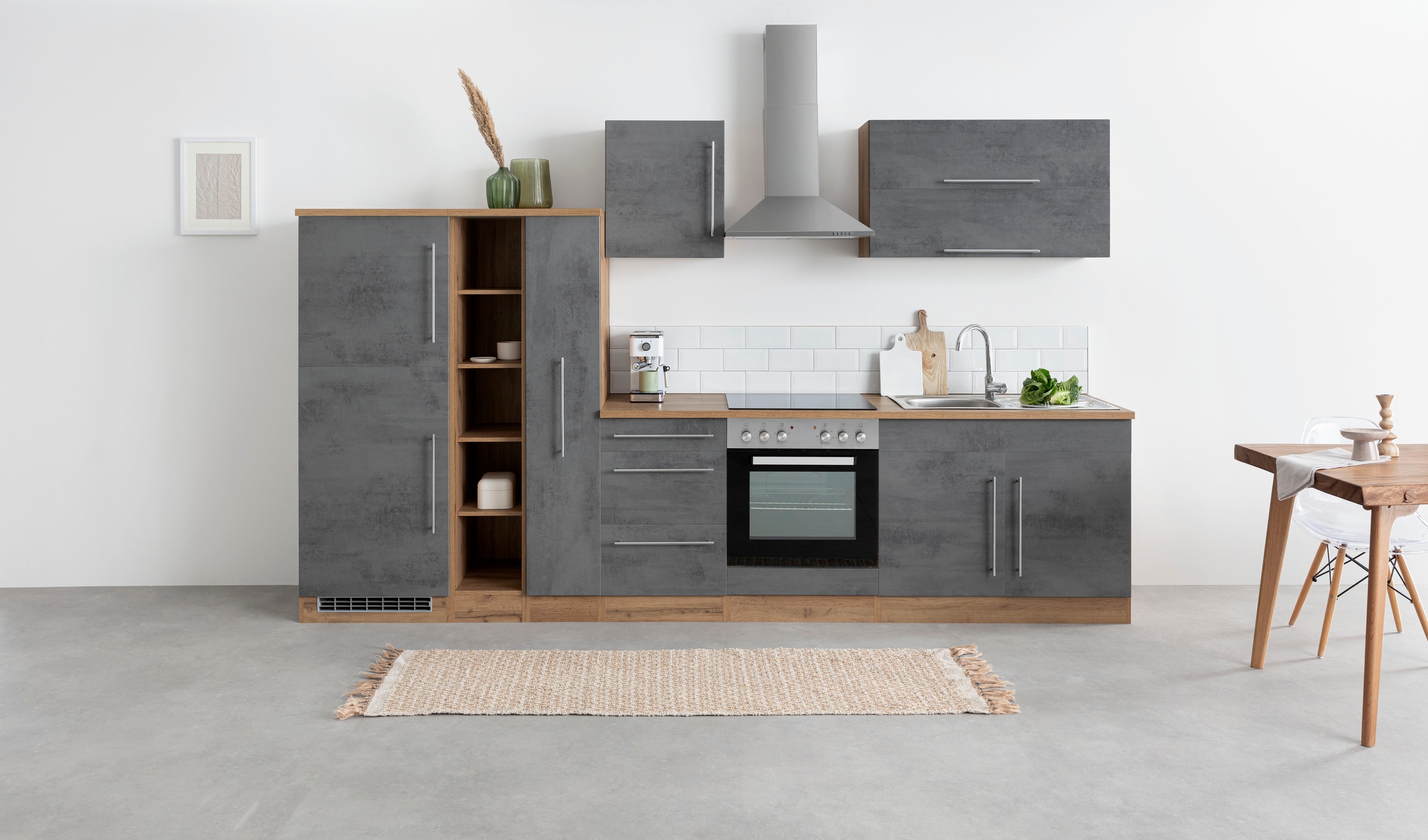 KOCHSTATION Küchenzeile »KS-Samos« Breite 330 cm, wahlweise mit E-Geräten, günstig online kaufen