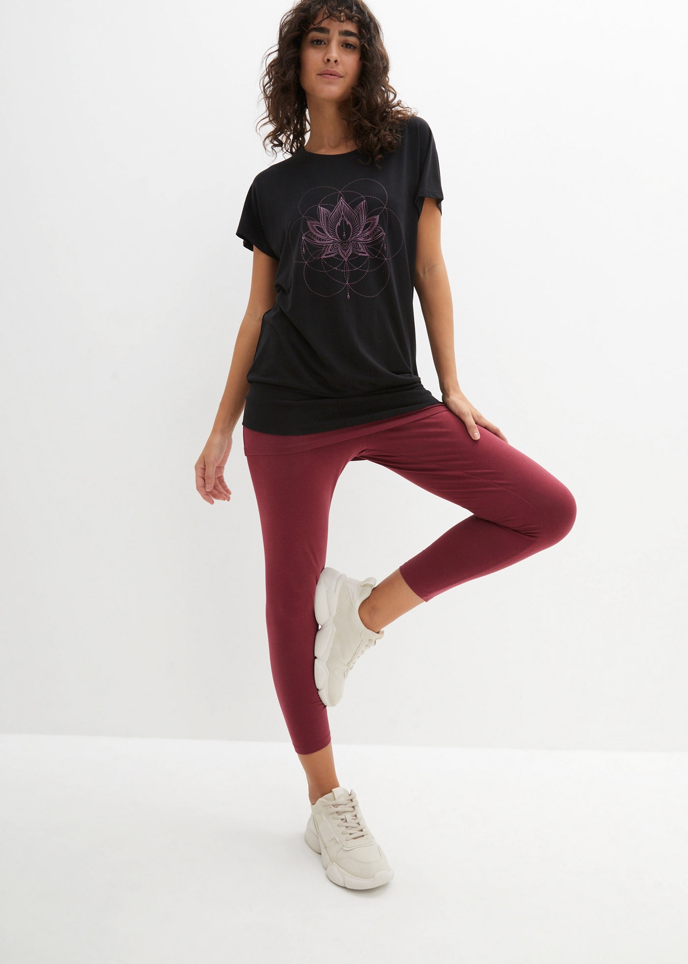 bonprix T-Shirt »Sport-Shirt, Loose Fit« Oversize Passform, Loose Fit, breites Bündchen