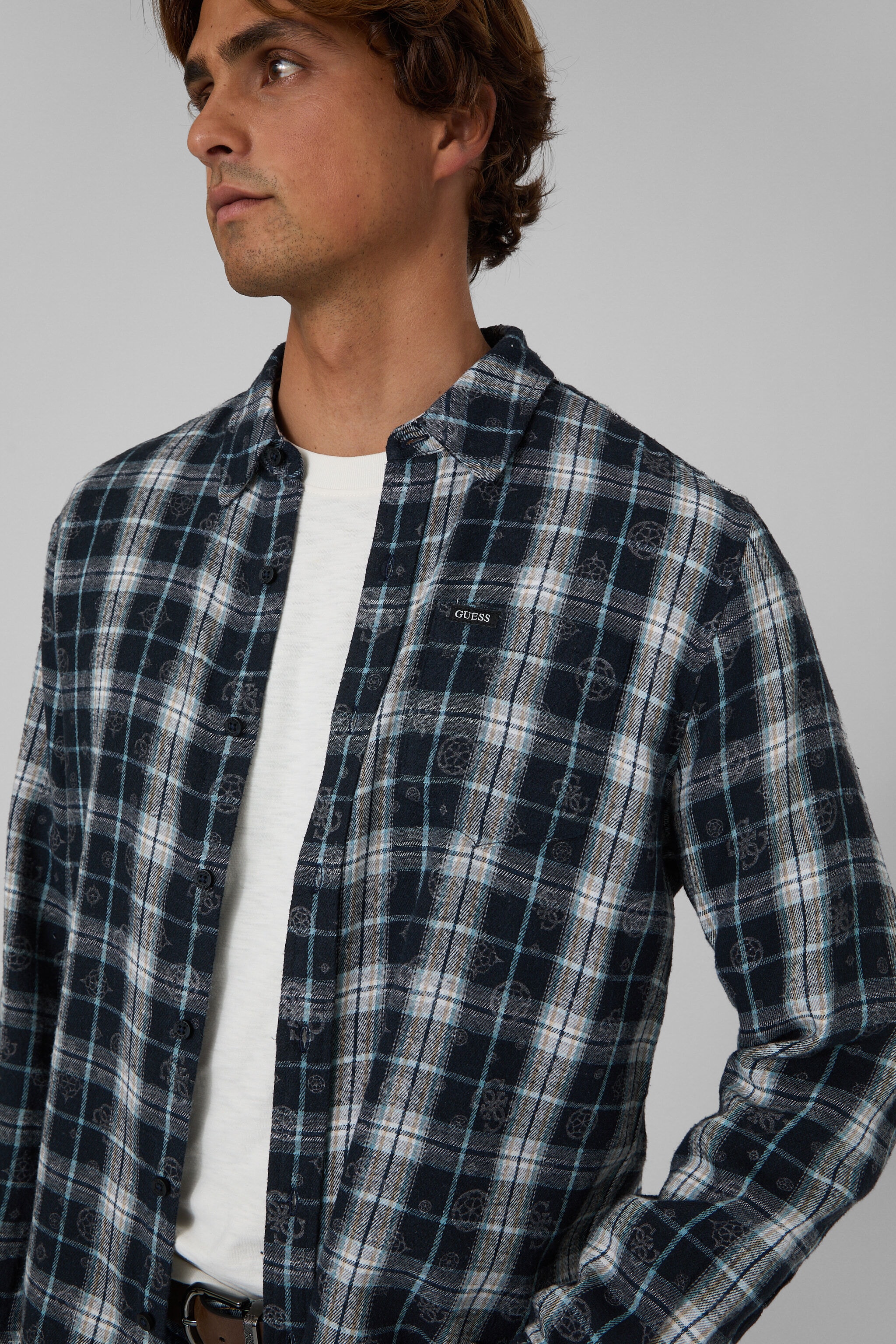 Guess Langarmhemd »OCEAN COAST PLAID« Kentkragen, reine Baumwolle, gewebtes Karo Design